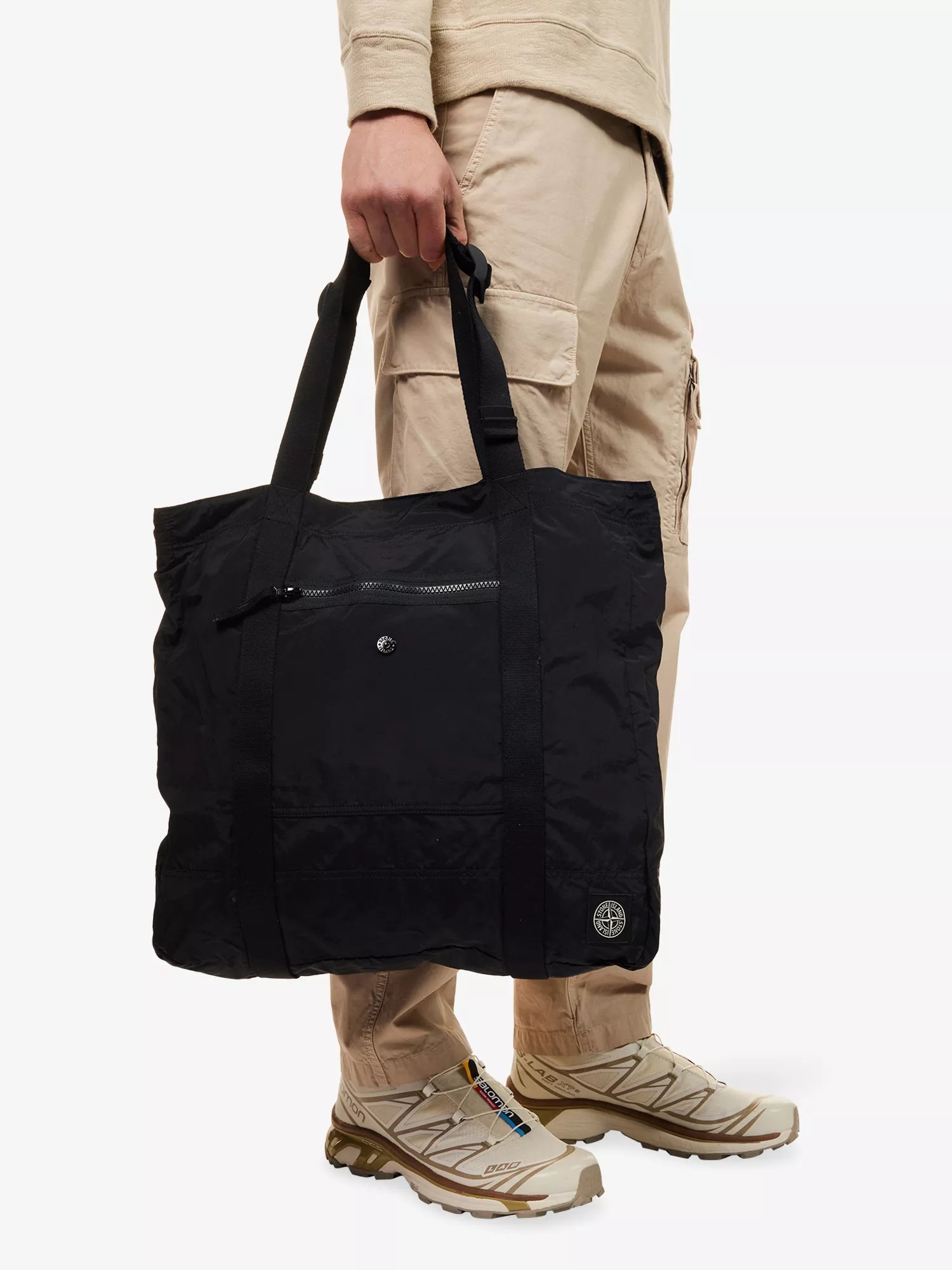 Stone Island Men's Brand-Patch Zip-Pocket Tote Bag Stone Island