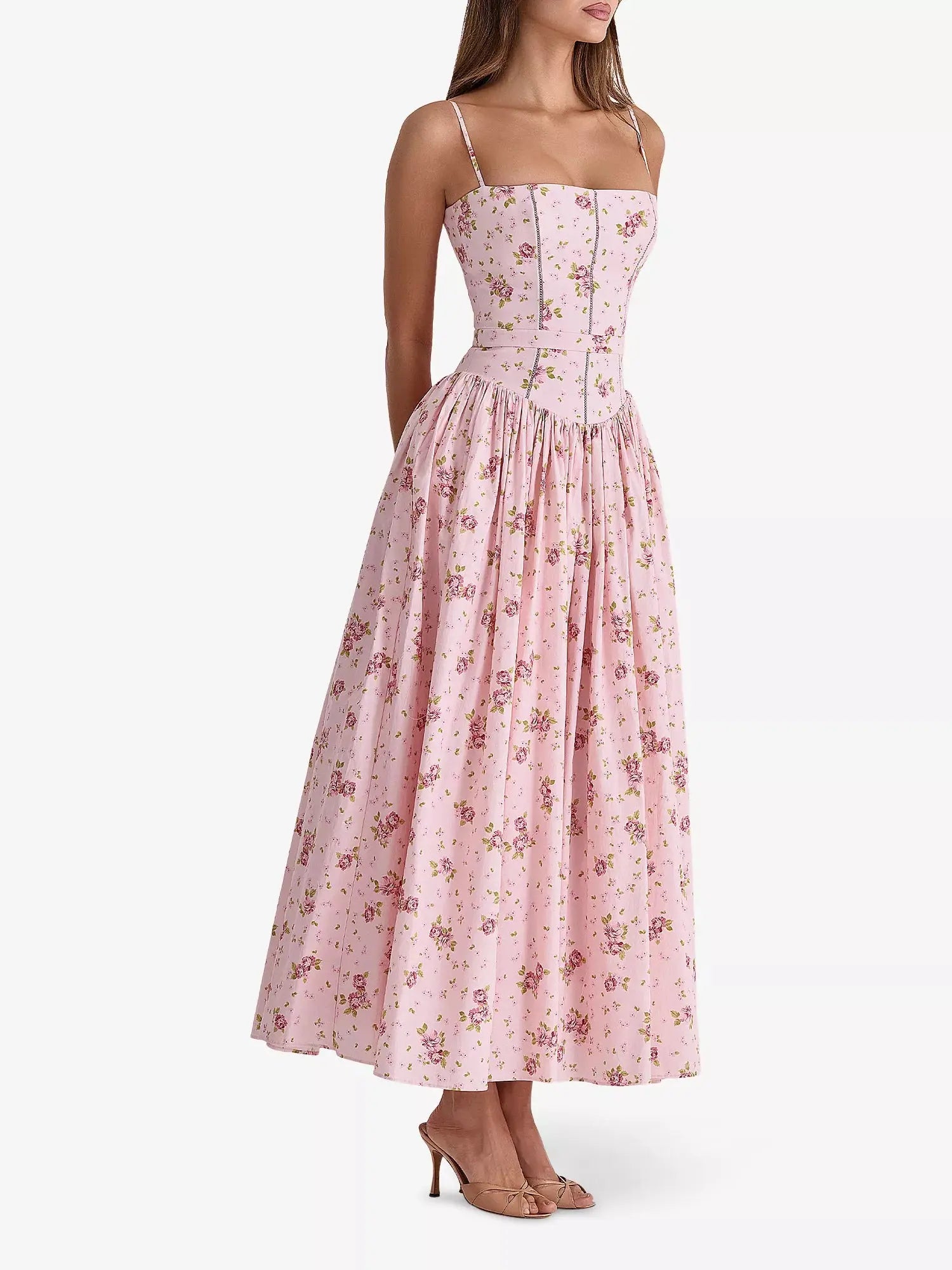 House of CB Women's Ysabella Floral-Print Stretch-Cotton Midi Dress House of CB
