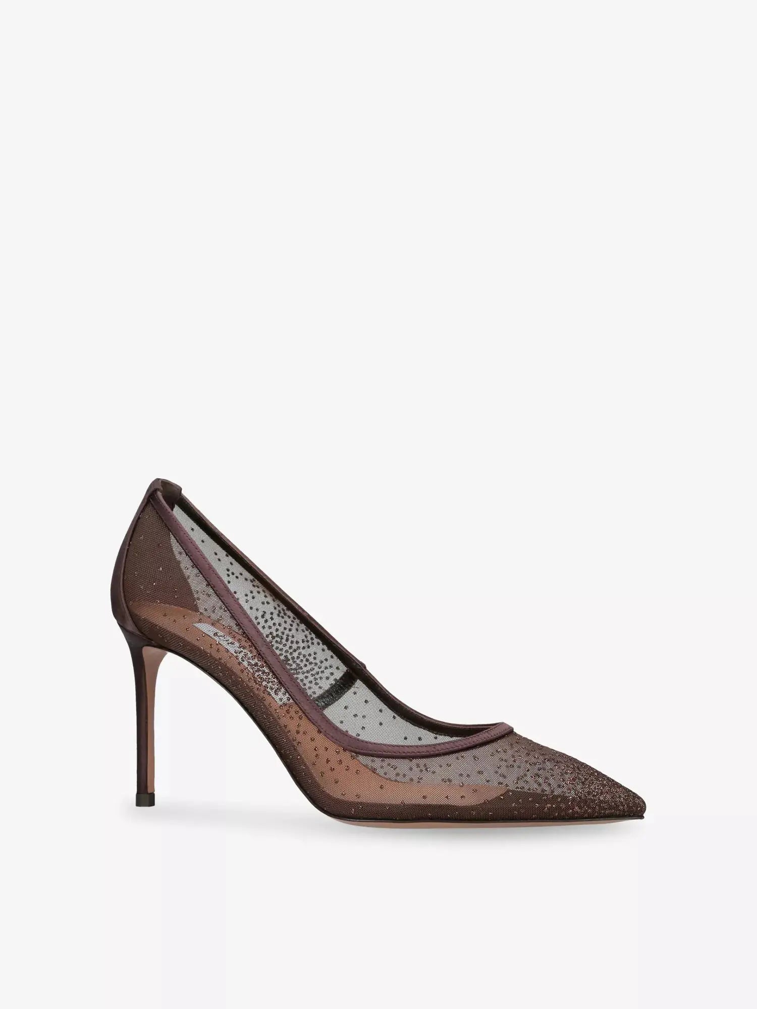 Aquazzura Women's Nude 85 Satin And Mesh Pumps Aquazzura