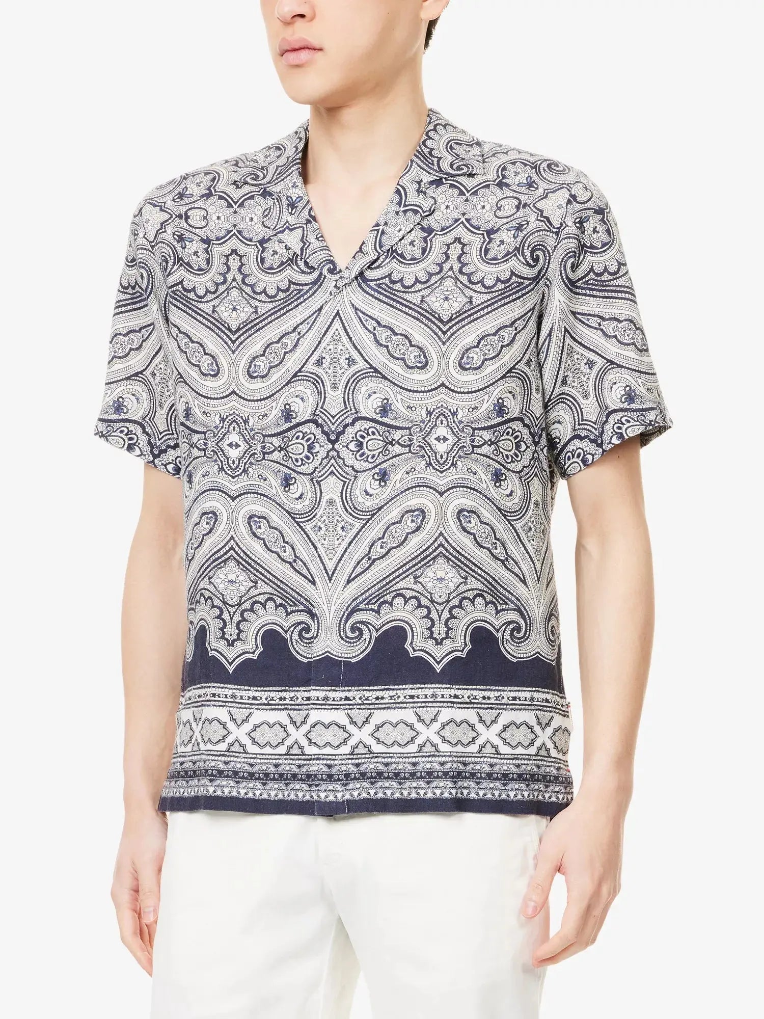 Orlebar Brown Men's Maitan Paisley Linen Shirt Orlebar Brown