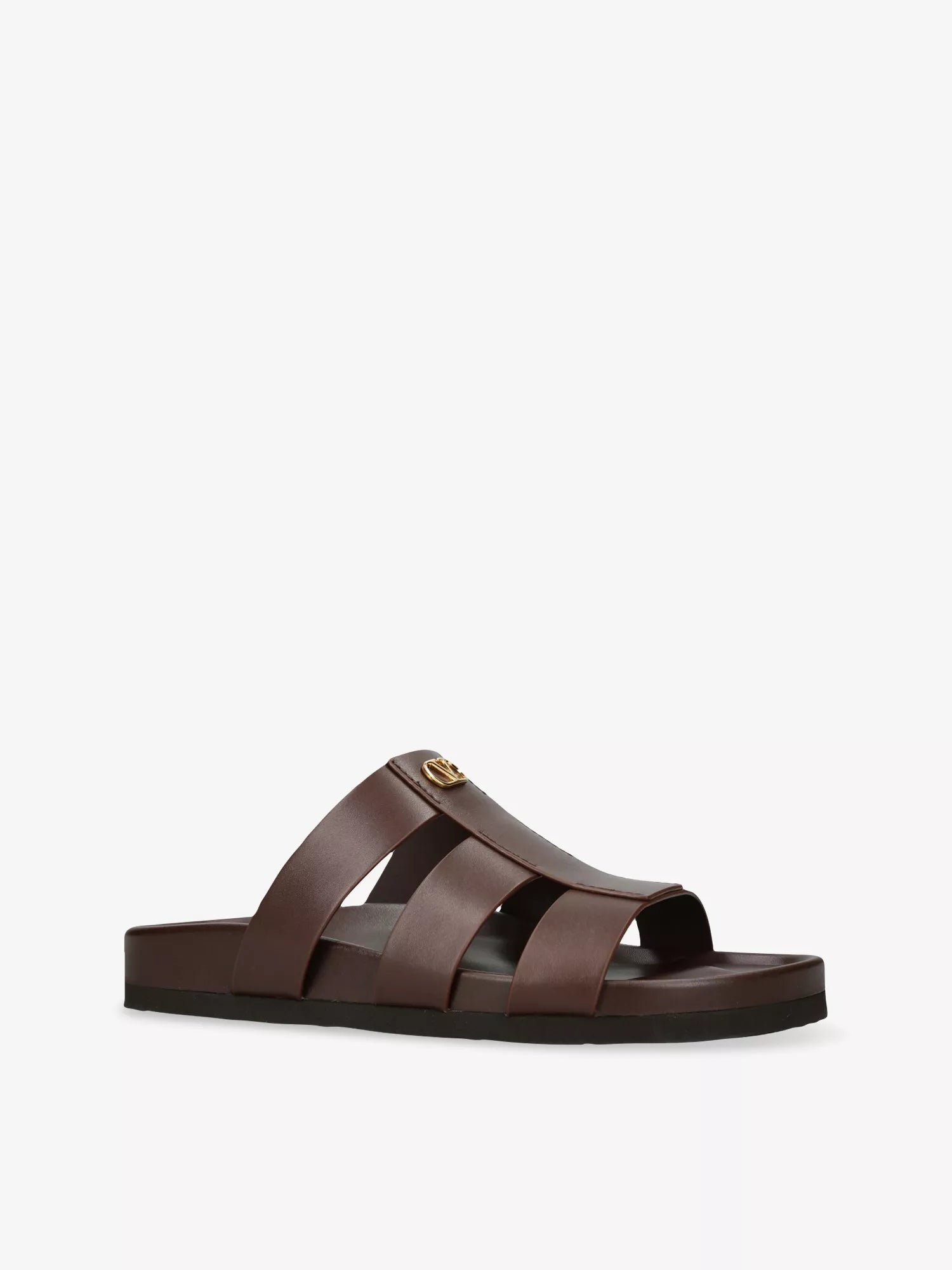 Valentino Garavani Men's Studshield VLogo Flat Leather Sandals Valentino Garavani