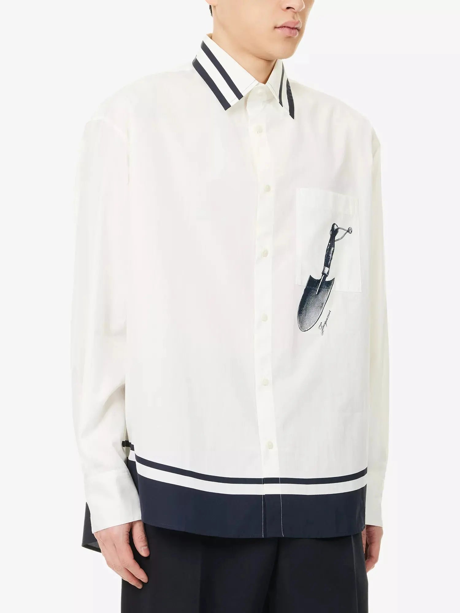 Jacquemus Men's La Chemise Camargue Striped Cotton-Poplin Shirt Jacquemus