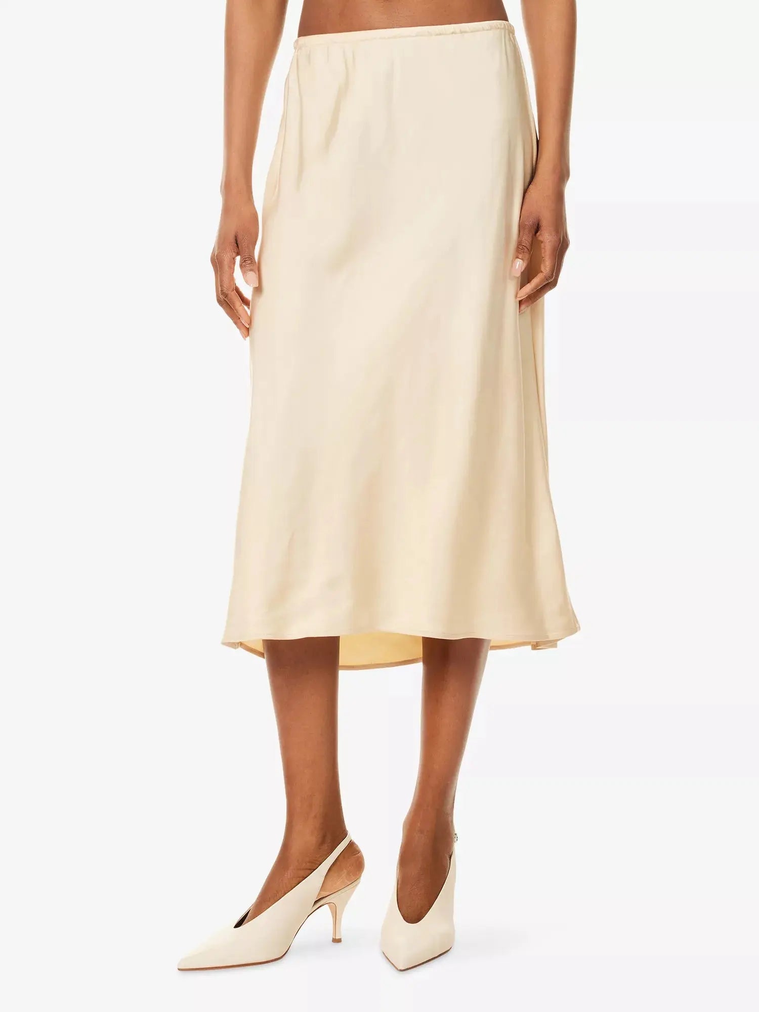 Vince Women's Pull-On Satin Midi Slip Skirt Vince