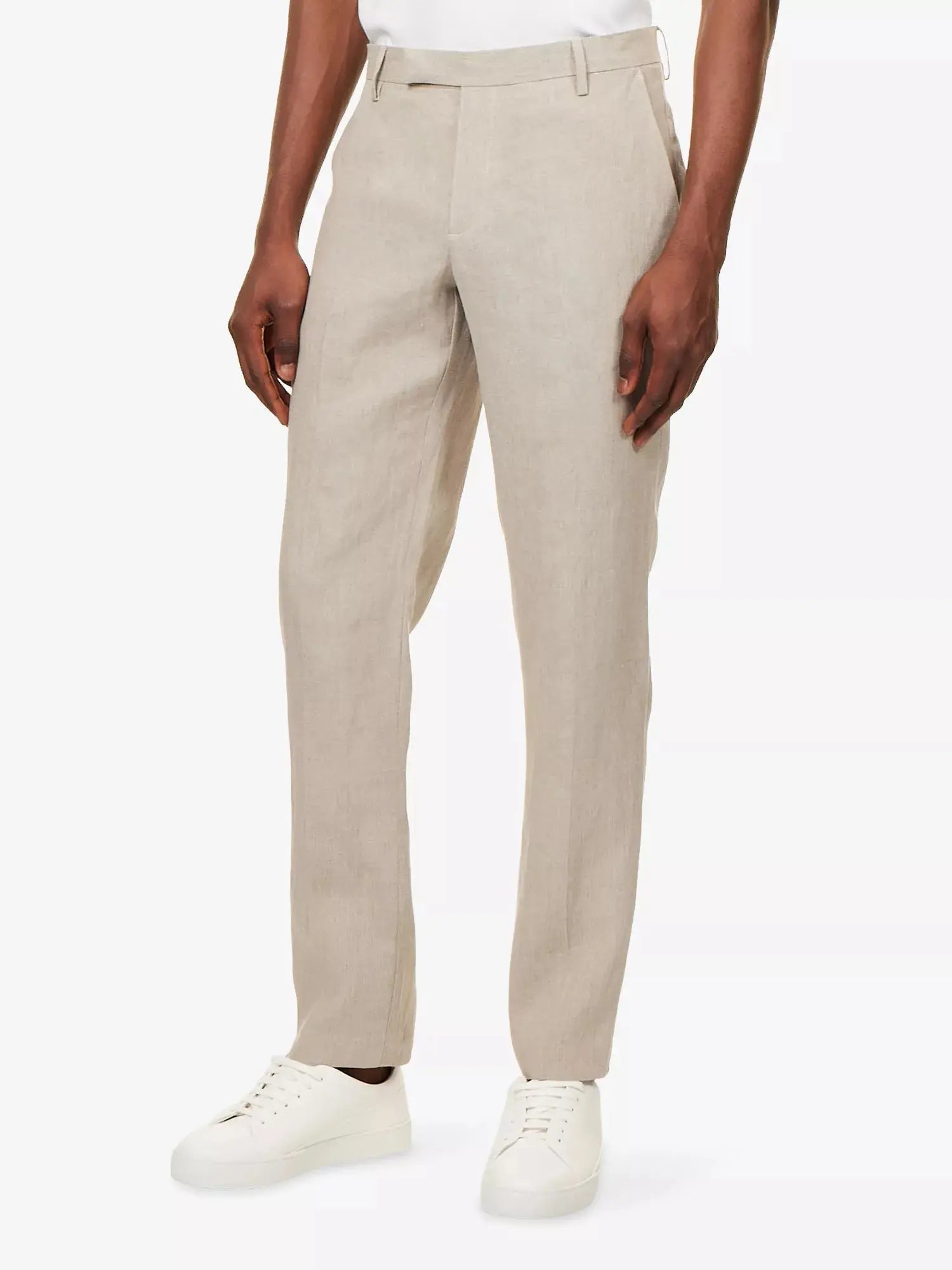 Sunspel Men's Tapered-Leg Tailored Linen Trousers Sunspel