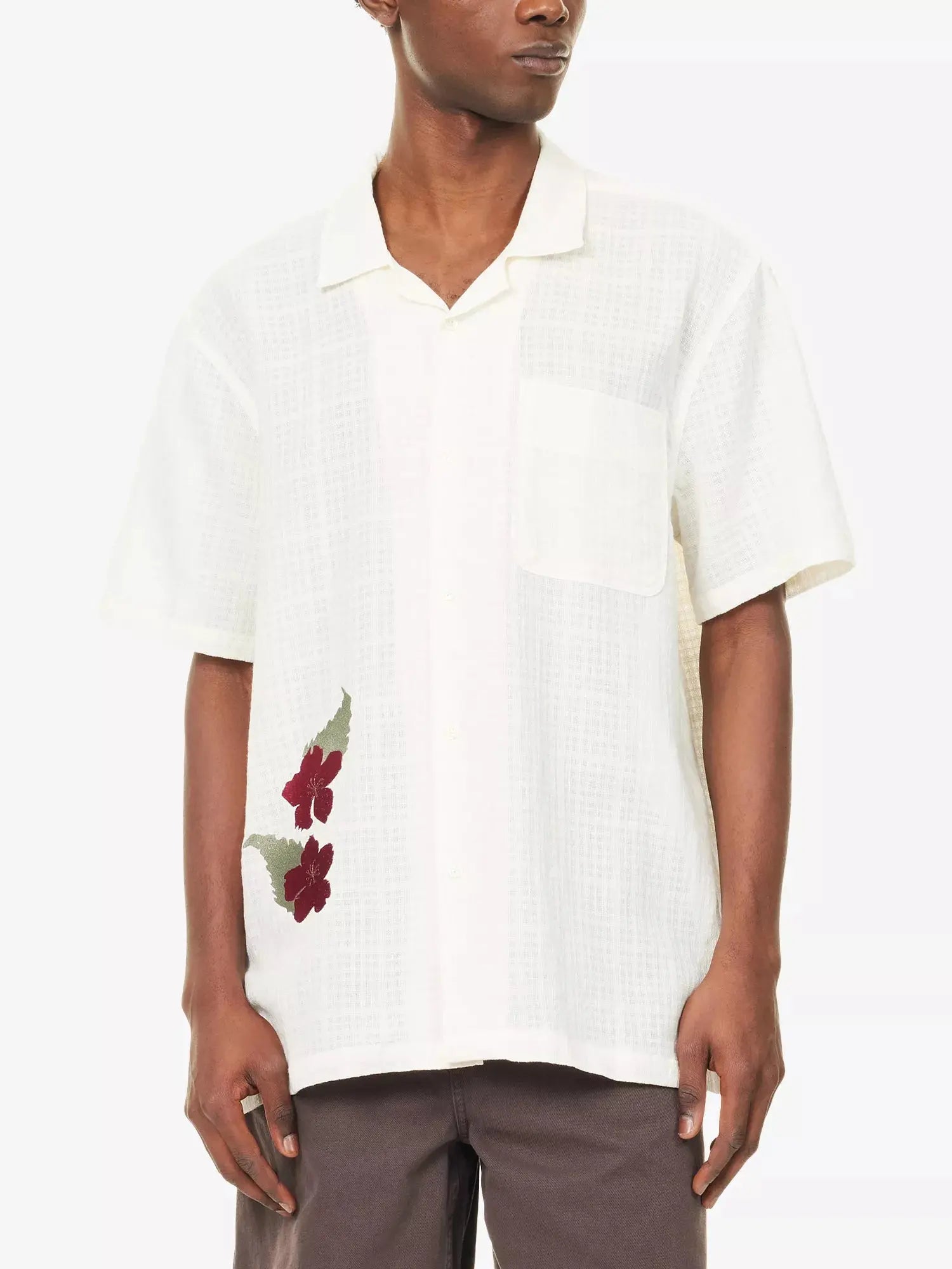 Palmes Men's Ramus Camp-Collar Cotton Shirt Palmes