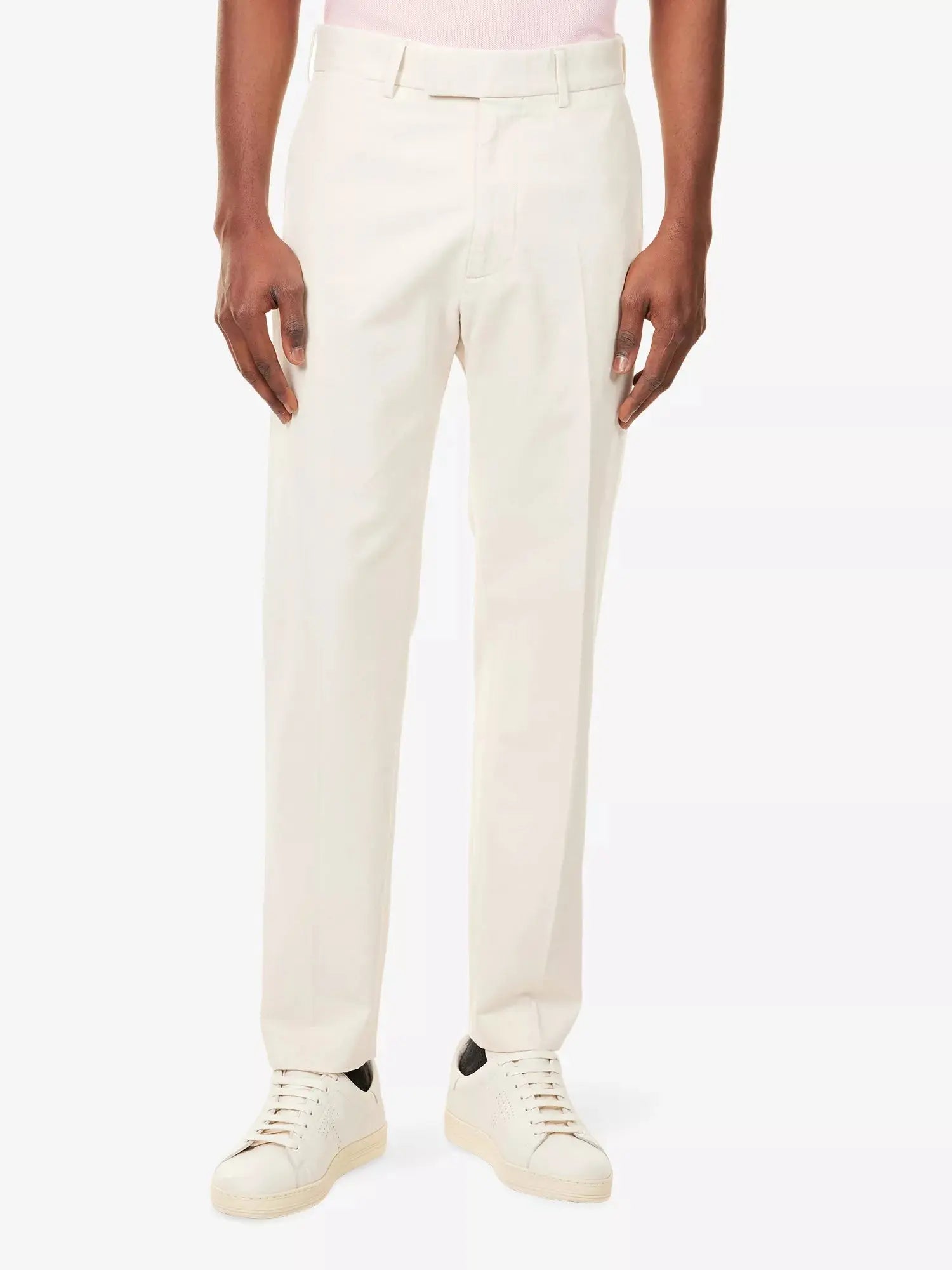 Tom Ford Men's Brush Tapered-Leg Cotton Chino Trousers Tom Ford