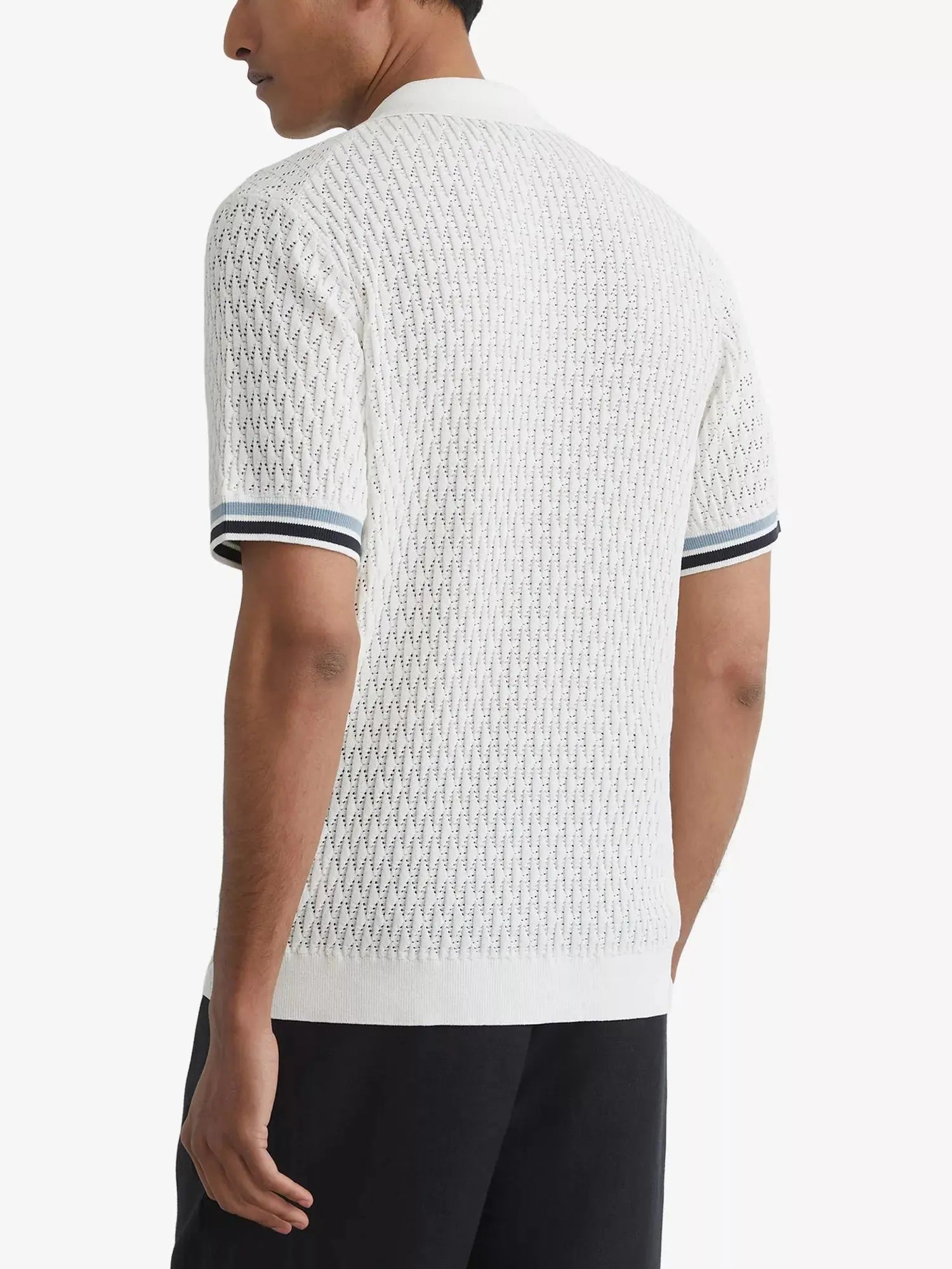 Reiss Men's Bilsby Geometric-Knit Cotton-Blend Shirt Reiss