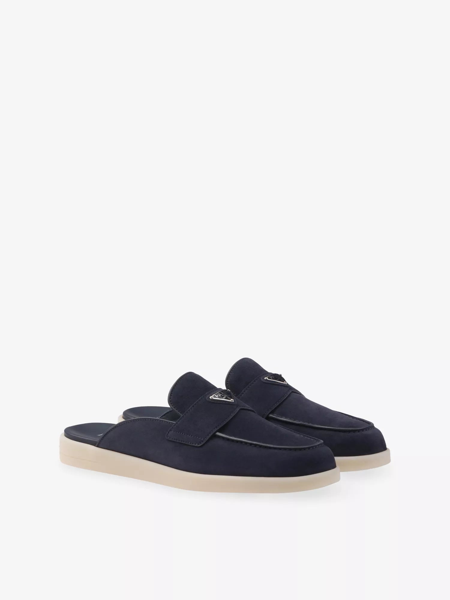 Prada Men's Triangle-Logo Suede Mules Prada