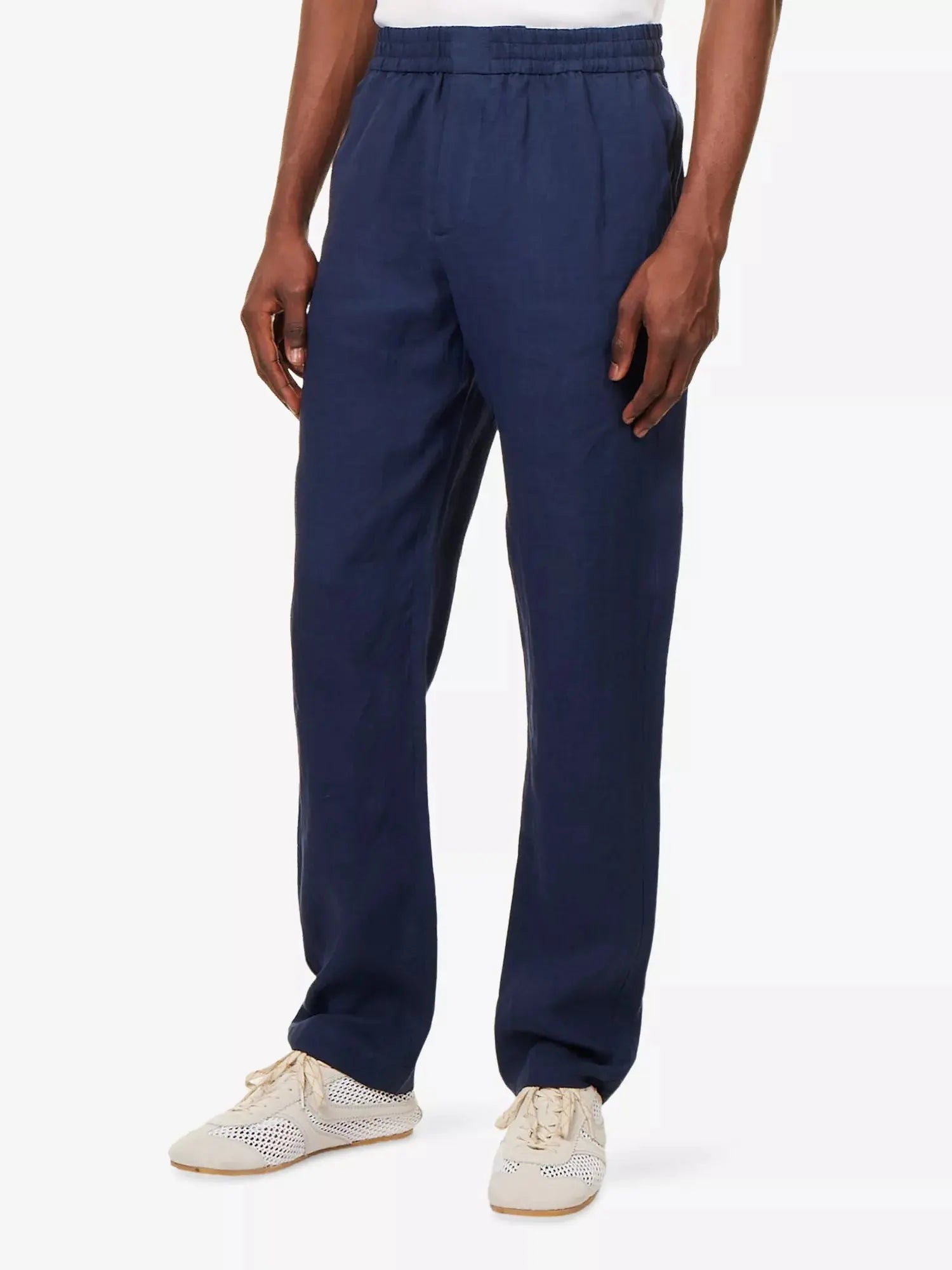 Sunspel Men's Drawstring Tapered-Leg Linen Trousers Sunspel