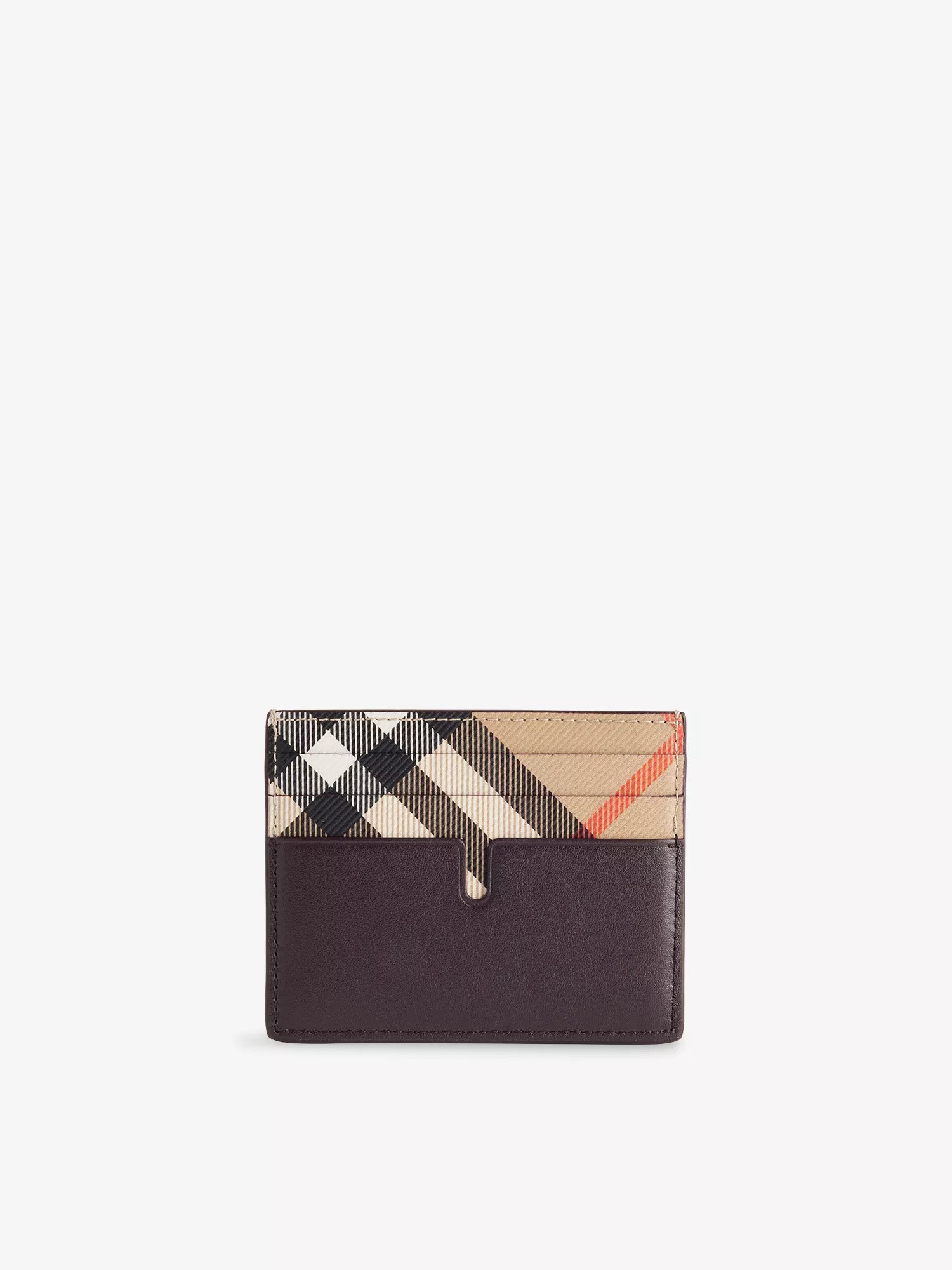 Burberry Men's New Tall Check-Print Cotton-Blend And Leather Card Holder Burberry