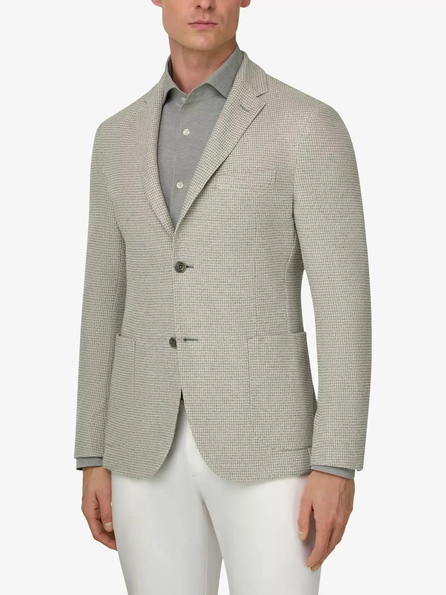 Boggi Milano Men's Textured Single-Breasted Linen and Cotton-Blend Blazer Boggi Milano