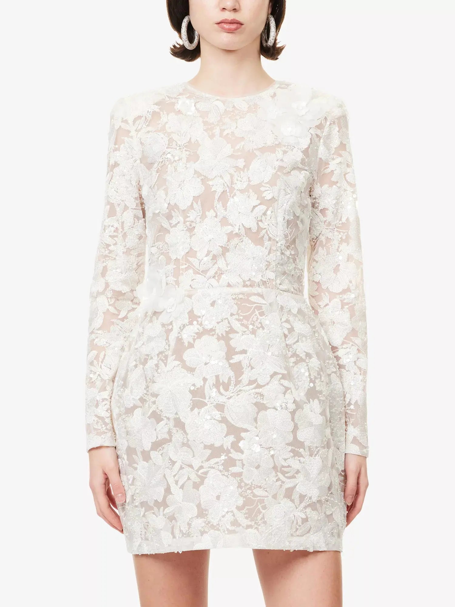 Nadine Merabi Women's Sienna Embroidered Mesh Mini Dress Nadine Merabi