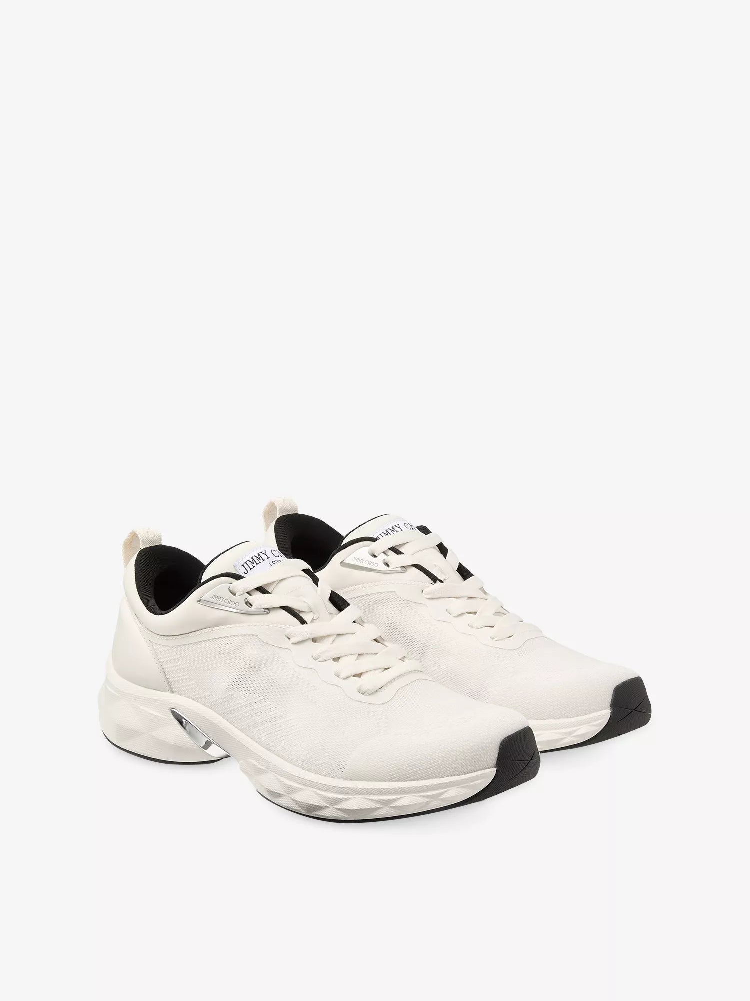 Jimmy Choo Men's Diamond Run Knit Jacquard Woven Trainers Jimmy Choo