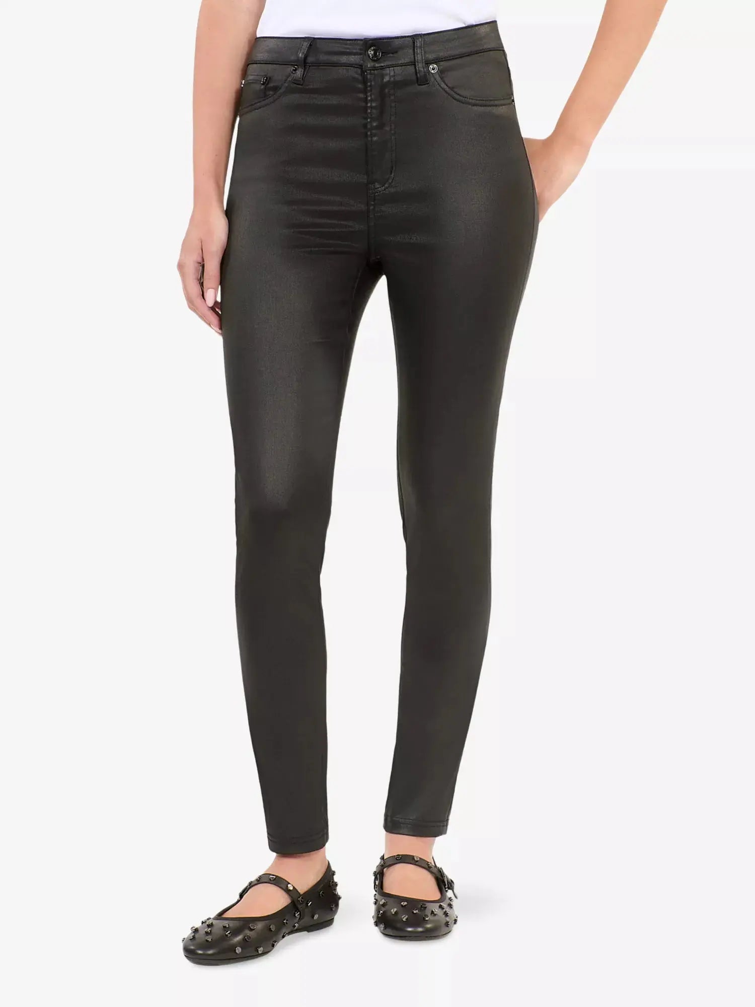 The Kooples Women's Skinny-leg high-rise faux-leather trousers The Kooples