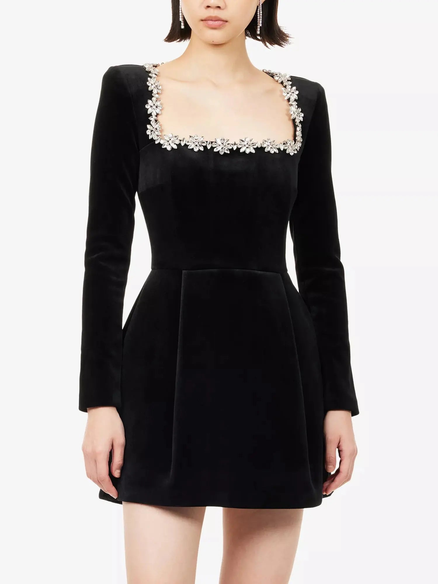 Nadine Merabi Women's Kimberly Embellished Velvet Mini Dress Nadine Merabi