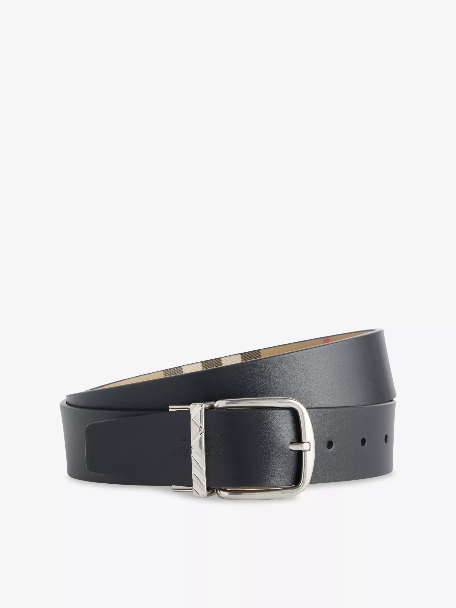 Burberry Men's The Check Leather Belt Burberry