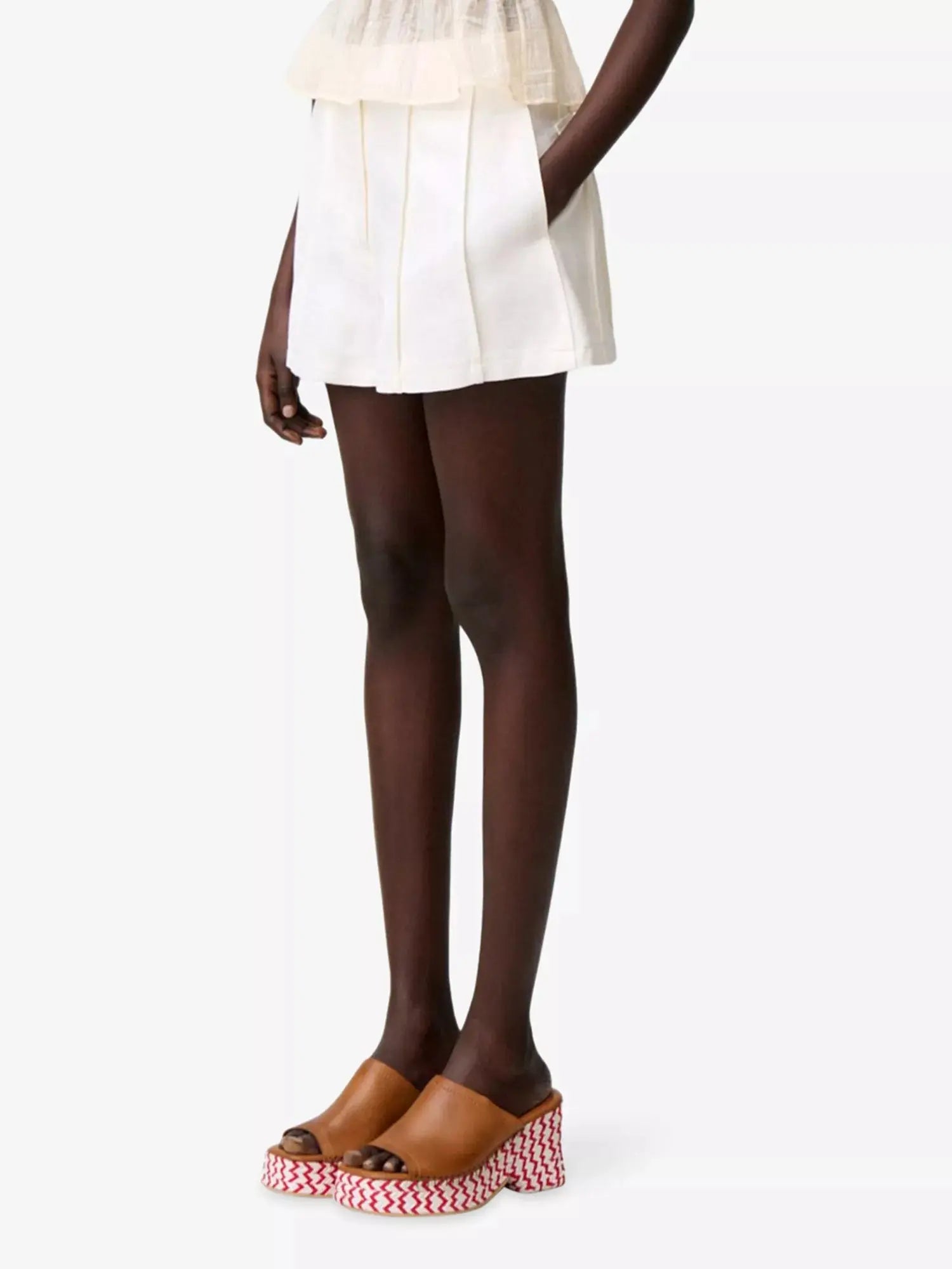 Claudie Pierlot Women's Pleated Side-Pocket Lyocell-Blend Shorts Claudie Pierlot