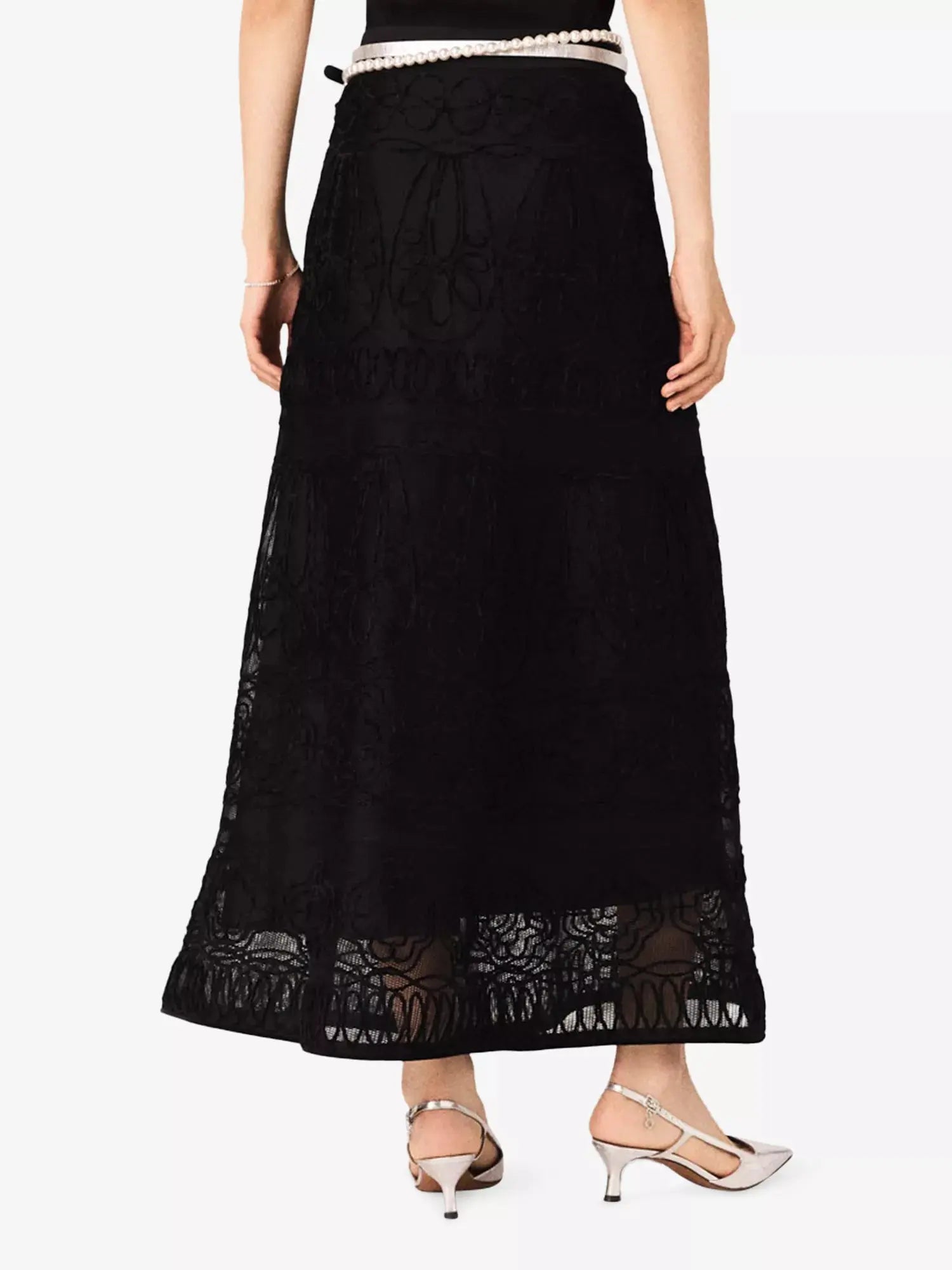 Maje Women's Floral-Embroidered Woven Maxi Skirt Maje
