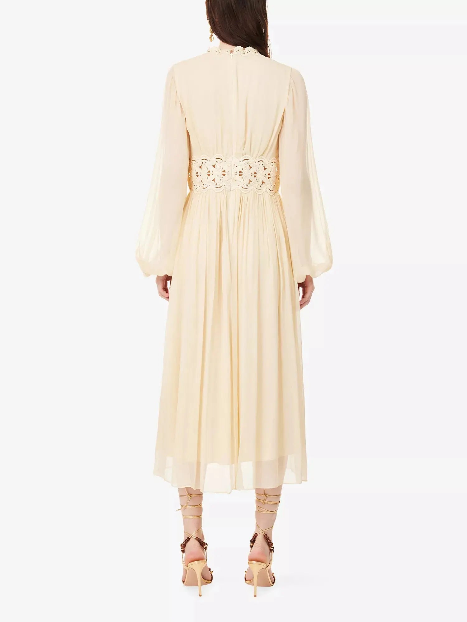 Zimmermann Women's Luna Embroidered Woven Midi Dress Zimmermann