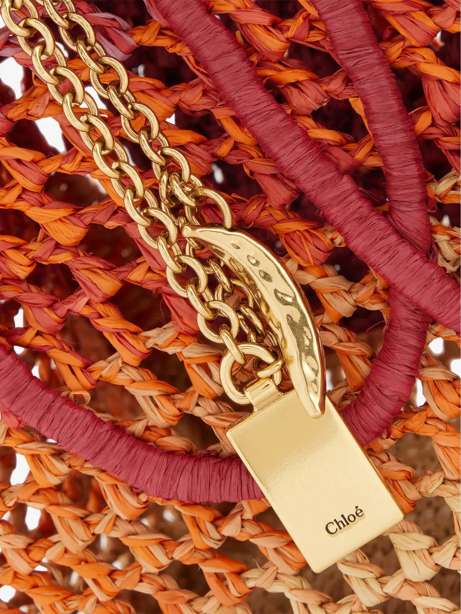 Chloe Women's Summer Banana East-West Raffia Tote Bag Chloe