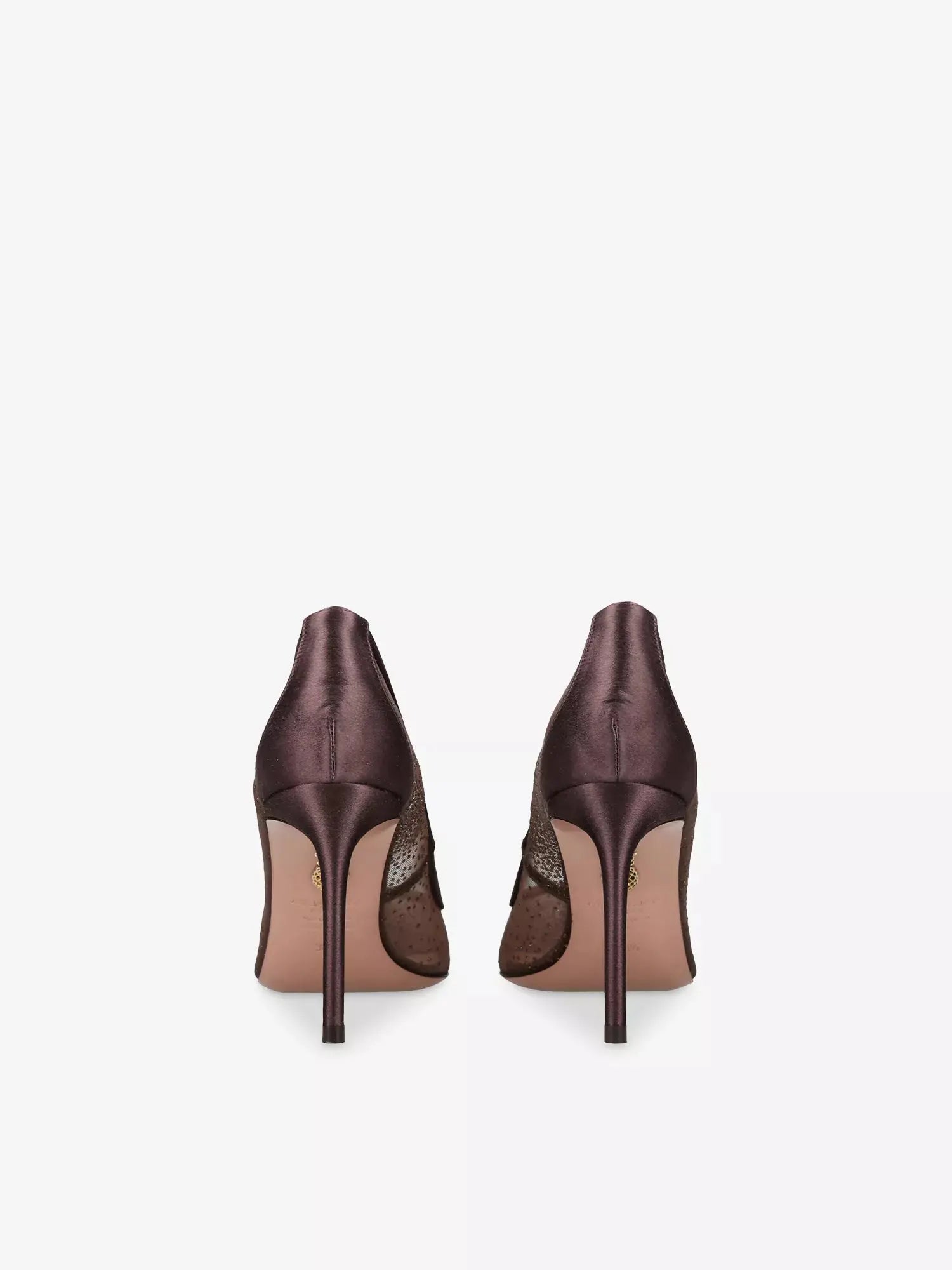 Aquazzura Women's Nude 85 Satin And Mesh Pumps Aquazzura