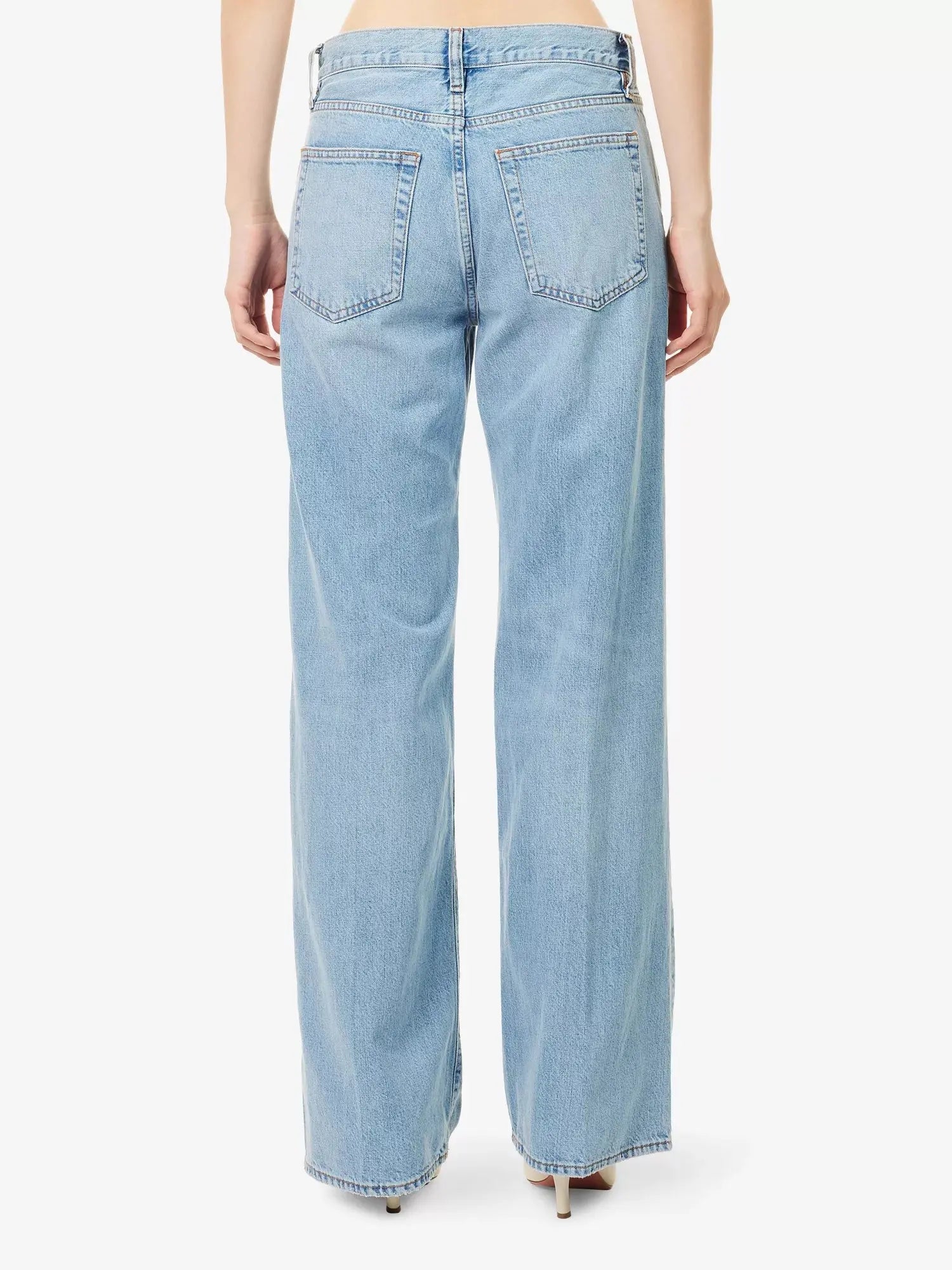 Frame Women's The Off Duty Stroll Mid-Rise Wide-Leg Denim Jeans Frame