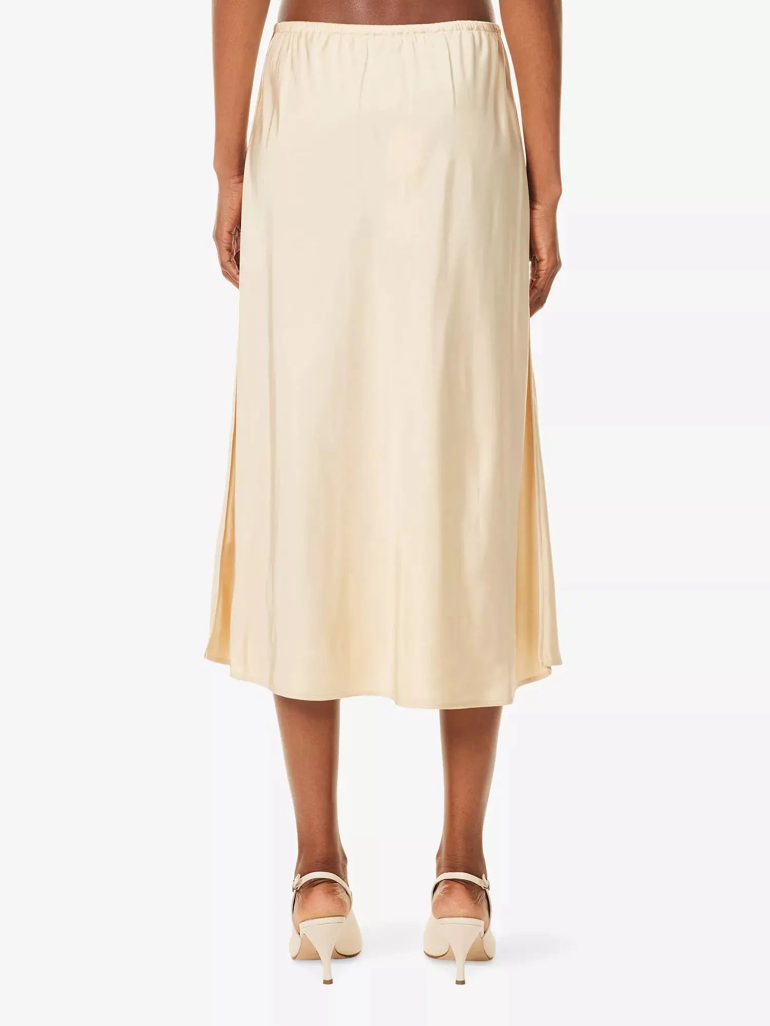 Vince Women's Pull-On Satin Midi Slip Skirt Vince