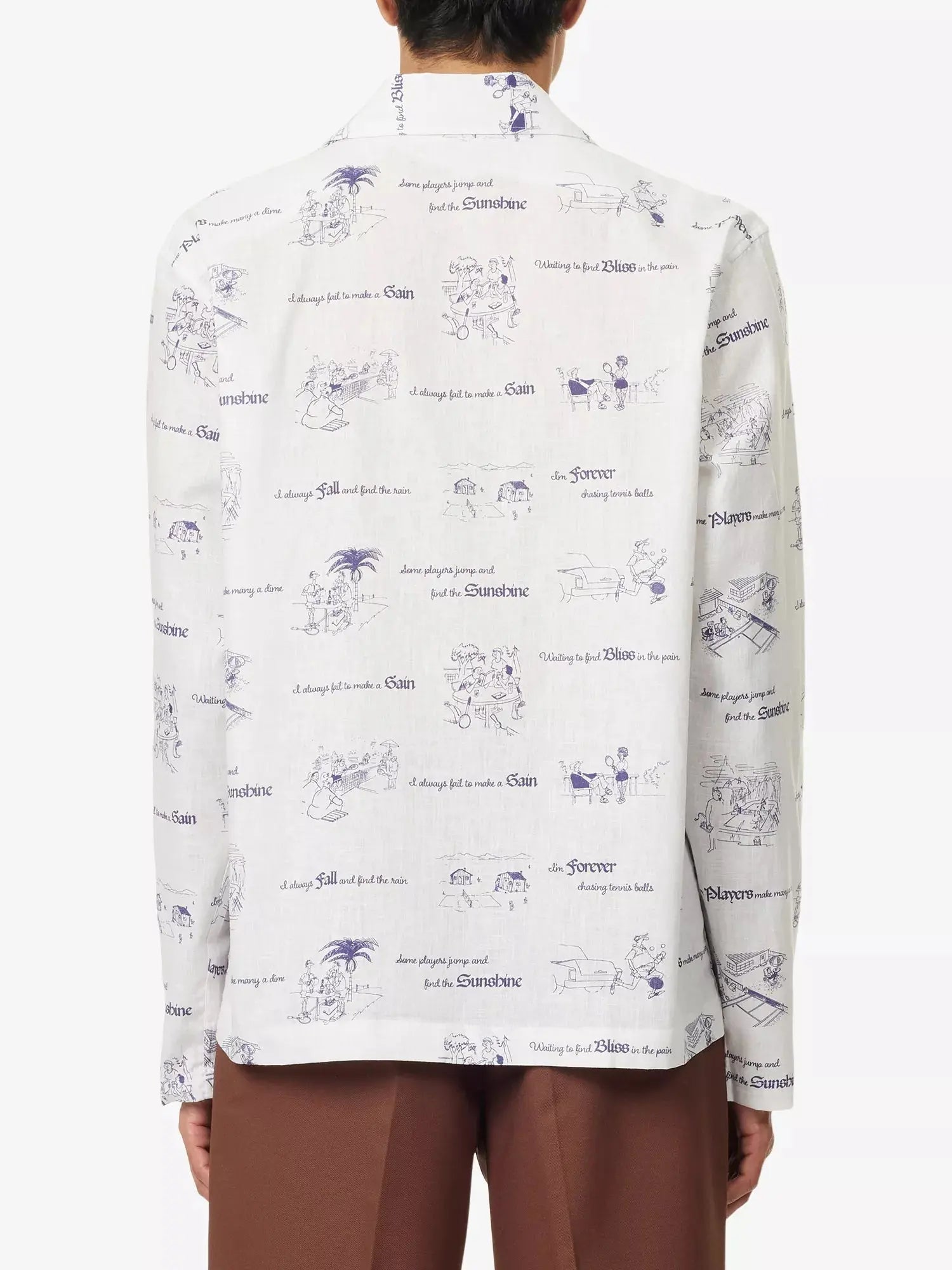 Palmes Men's Sunshine Printed Cotton And Linen Shirt Palmes