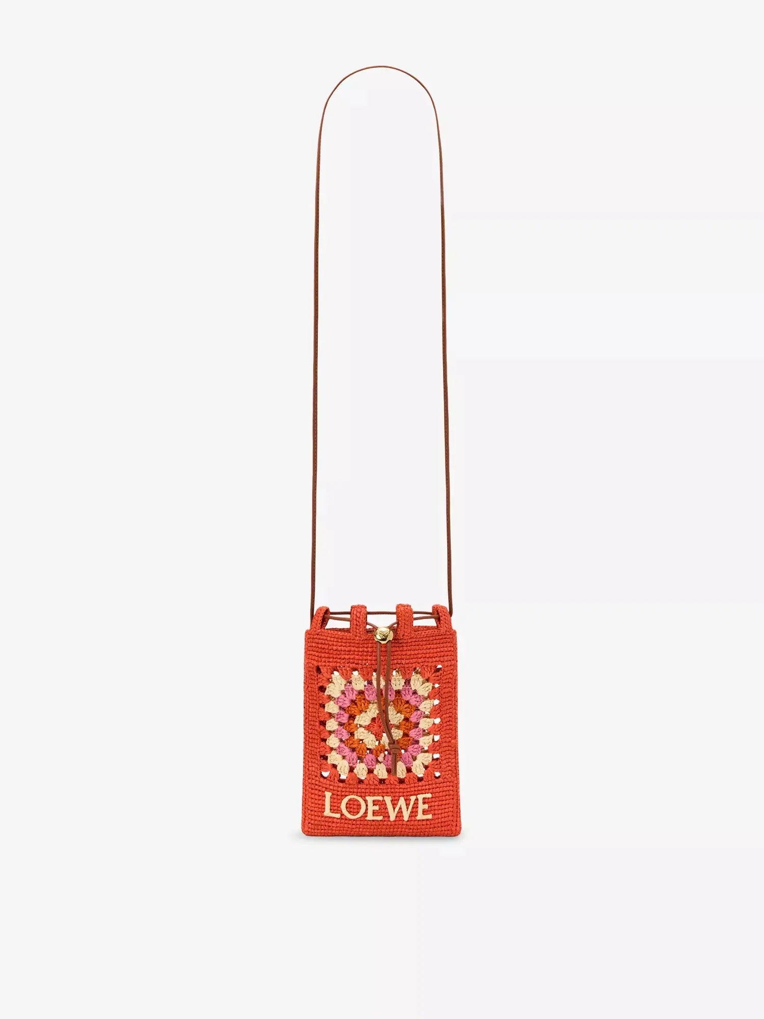 Loewe Women's Loewe x Paula's Ibiza Drawstring-Pocket Crochet Raffia Cross-Body Bag Loewe