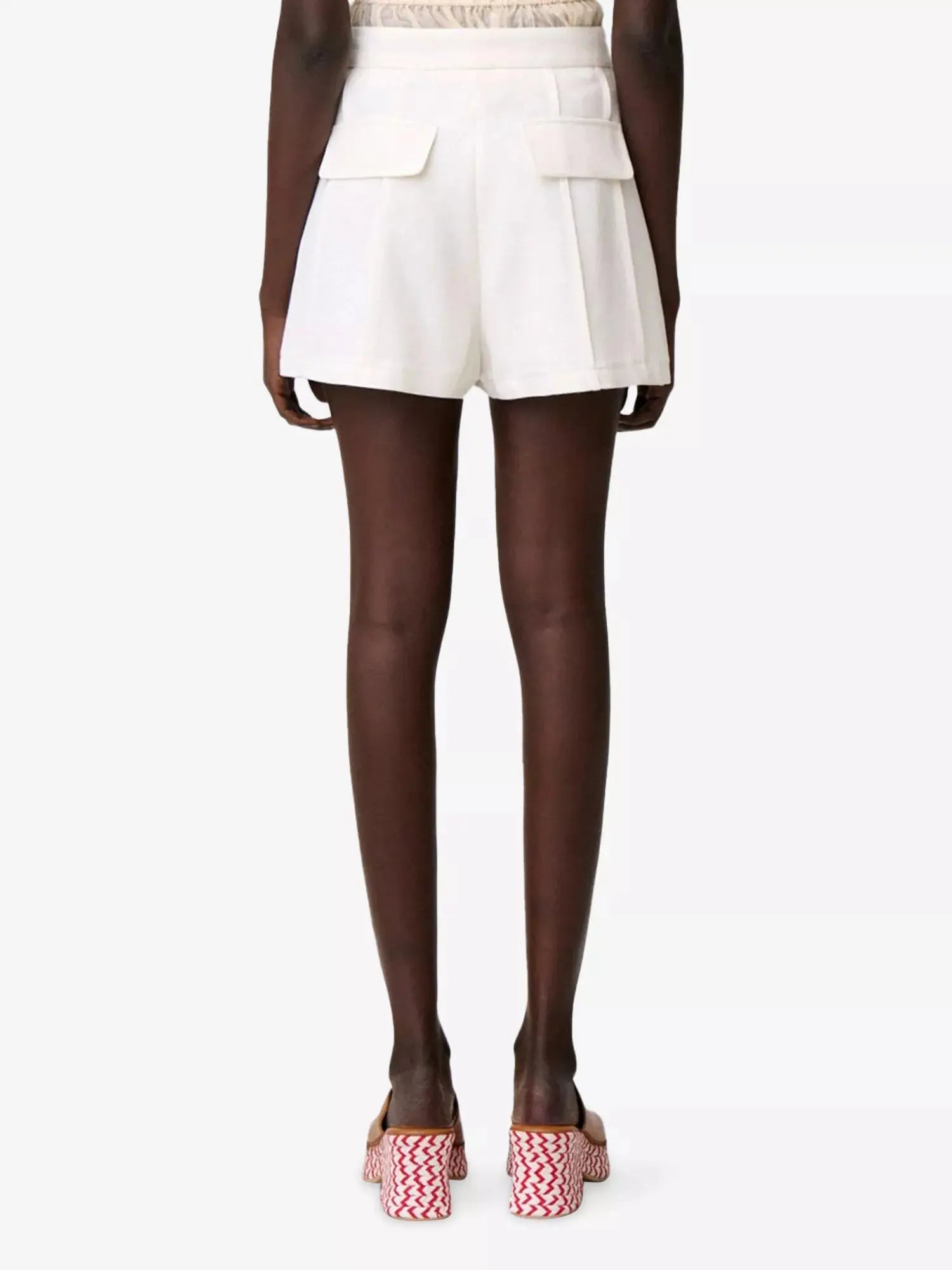 Claudie Pierlot Women's Pleated Side-Pocket Lyocell-Blend Shorts Claudie Pierlot