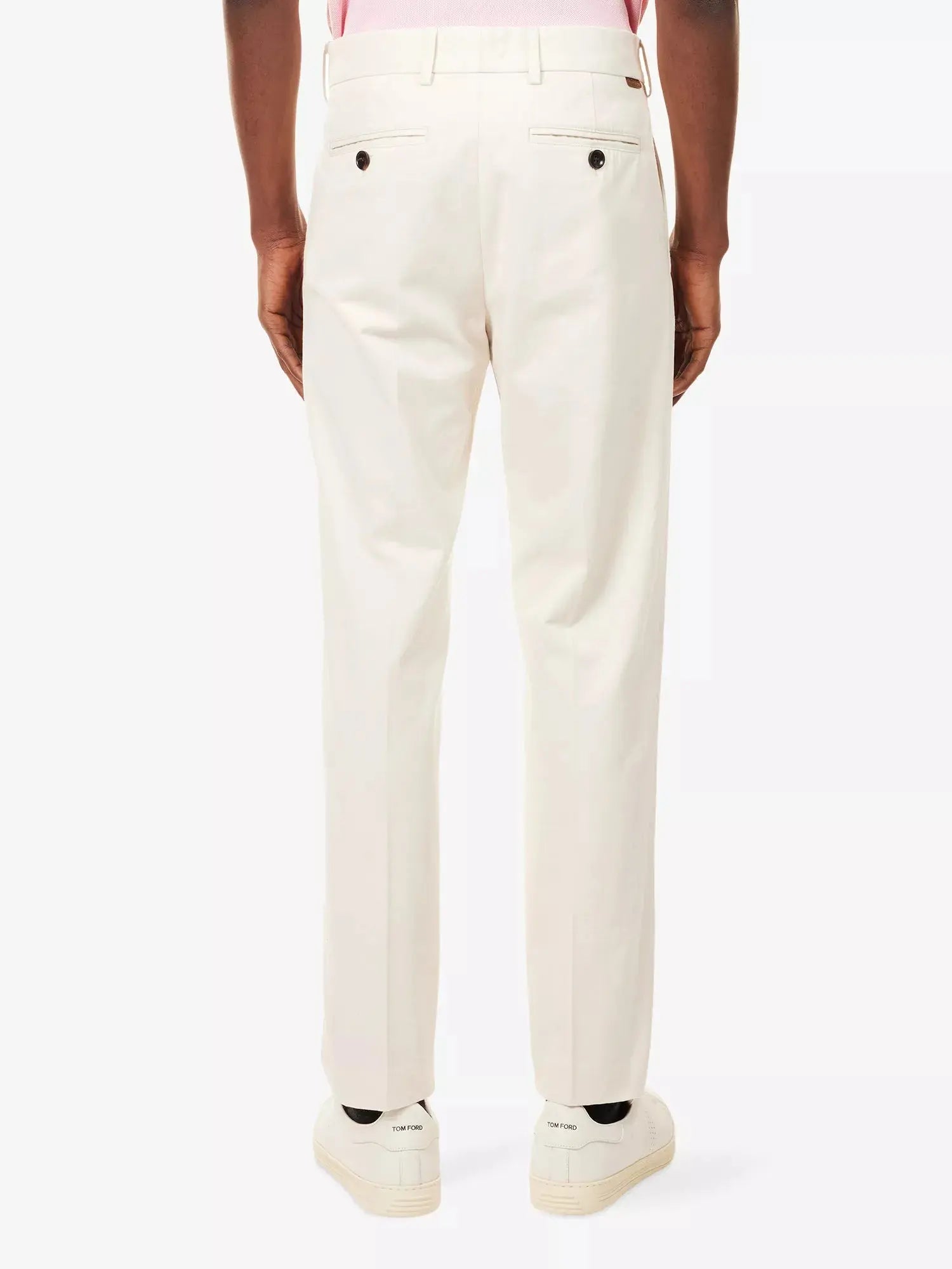 Tom Ford Men's Brush Tapered-Leg Cotton Chino Trousers Tom Ford