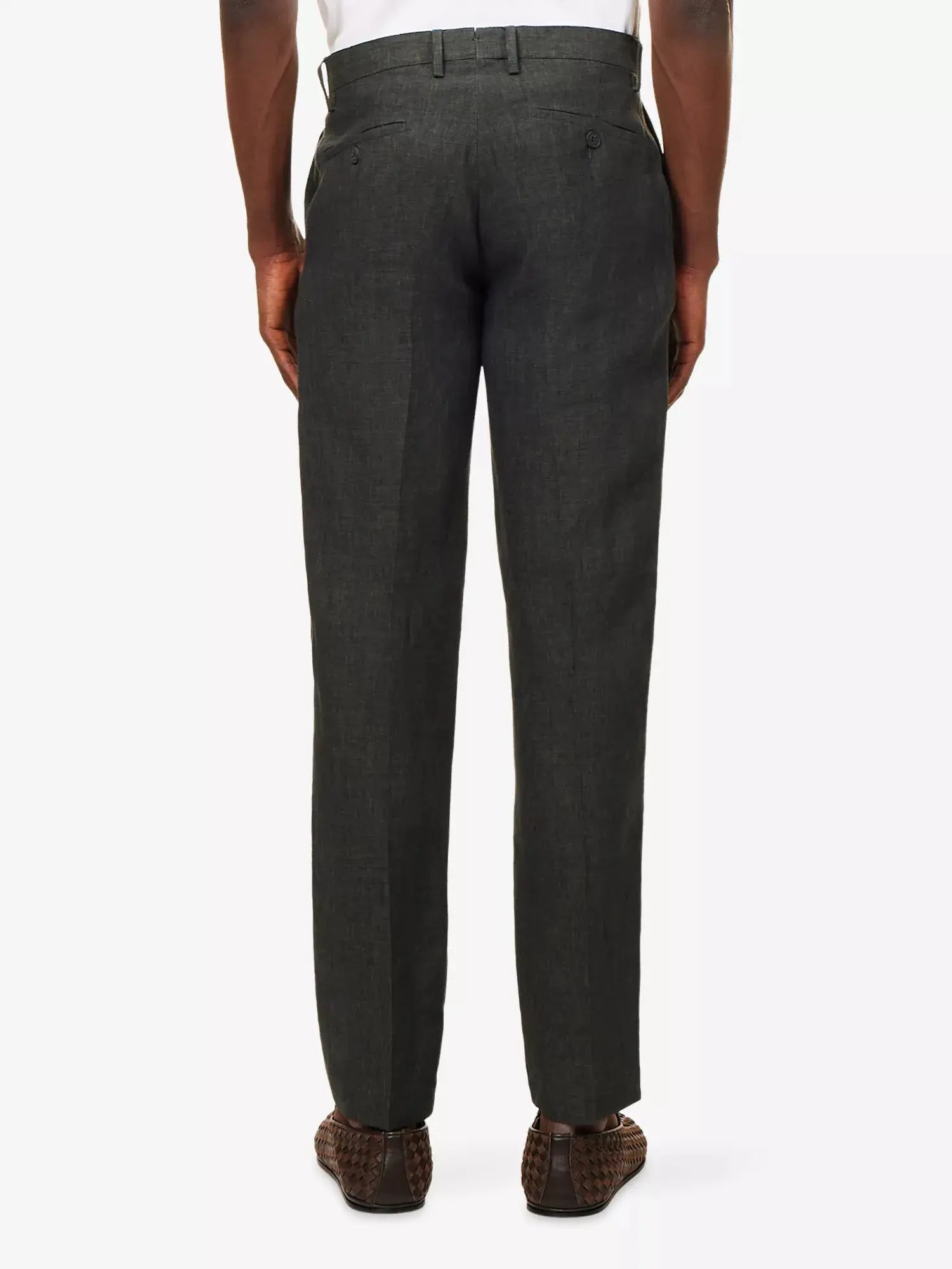 Sunspel Men's Tapered-Leg Tailored Linen Trousers Sunspel