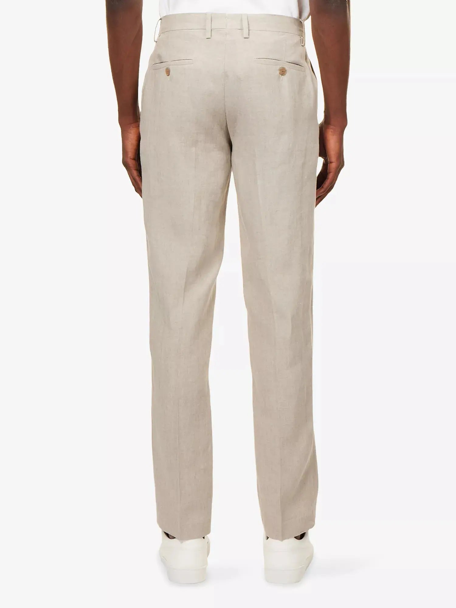 Sunspel Men's Tapered-Leg Tailored Linen Trousers Sunspel