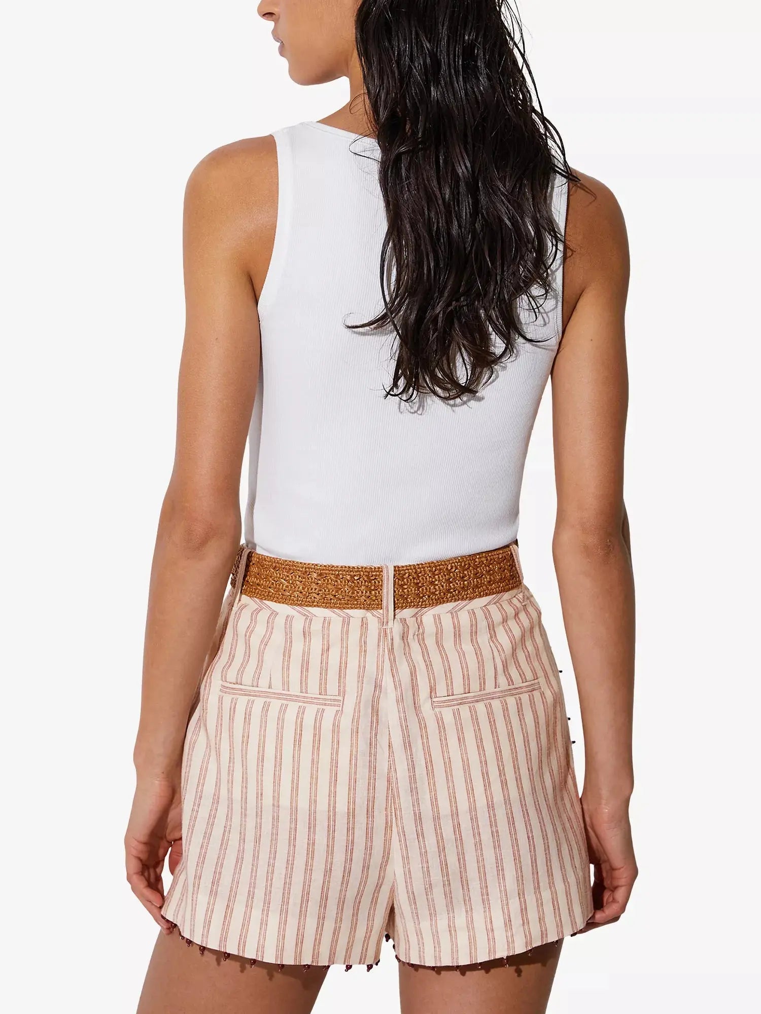 Reiss Women's Chloe Striped Linen Shorts Reiss