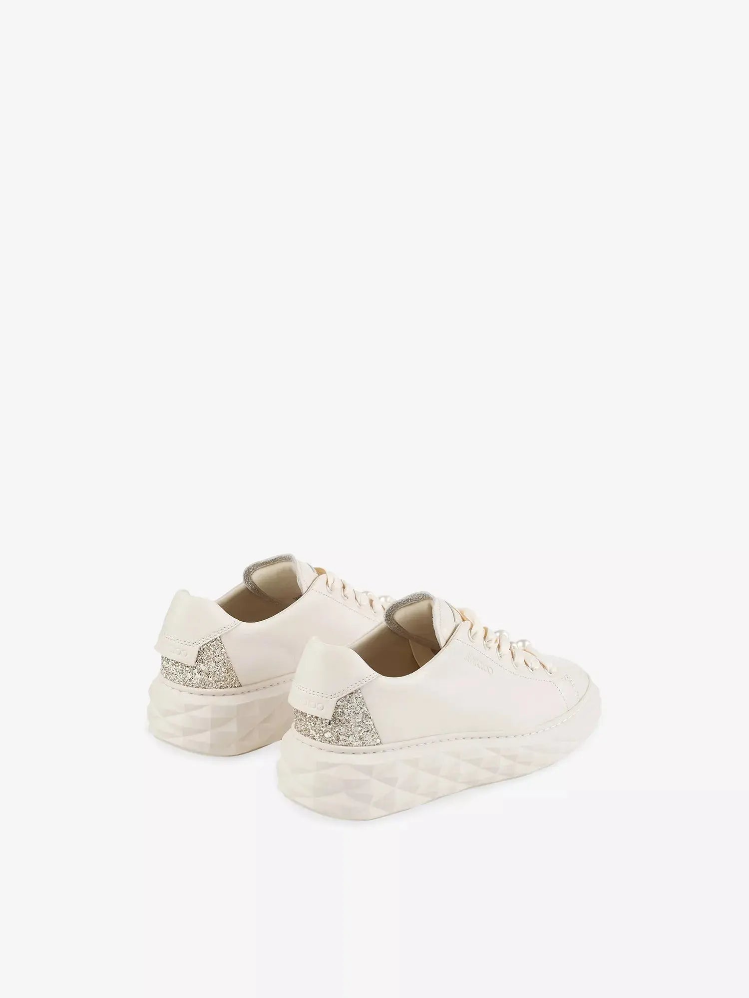 Jimmy Choo Women's Diamond Light Maxi Glitter-Embellished Leather Trainers Jimmy Choo