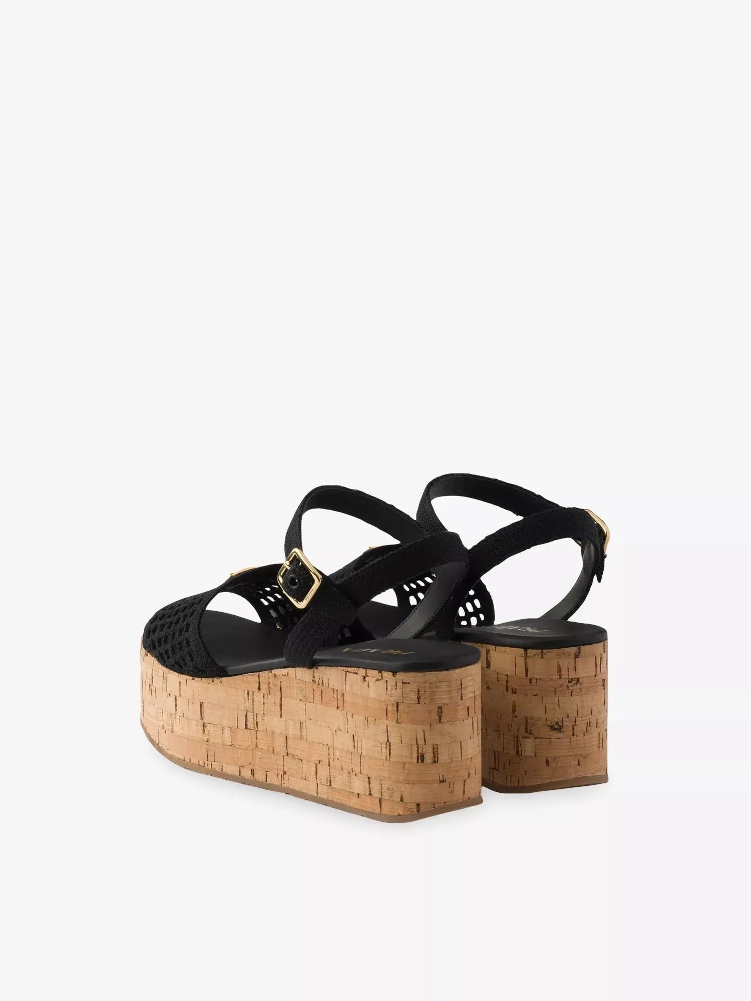 Prada Women's Crochet Wedge Woven Platform Sandals Prada