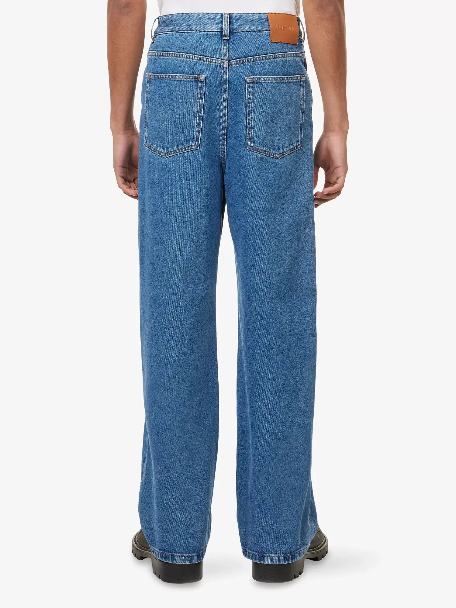 Loewe Men's Logo-Anagram Baggy Denim Jeans Loewe