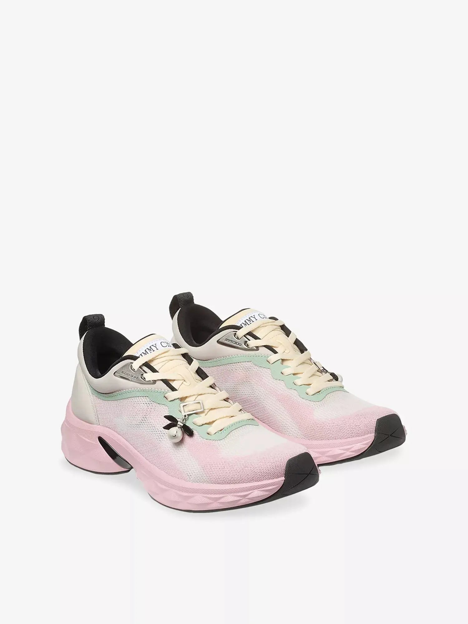 Jimmy Choo Women's Diamond Run Knit Jacquard Woven Trainers Jimmy Choo