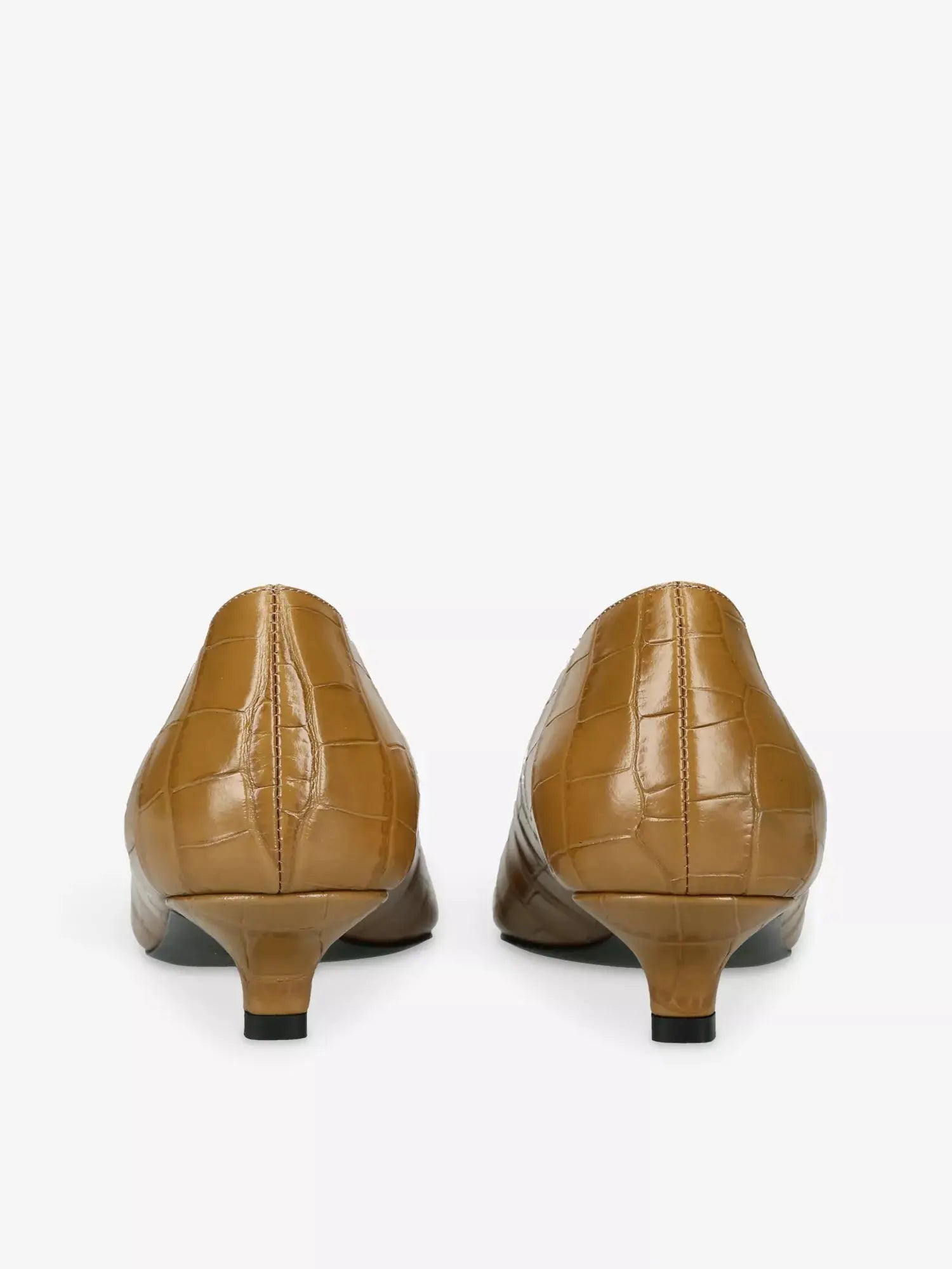 Toteme Women's Sharp Croco-Embossed Kitten Leather Pumps Toteme