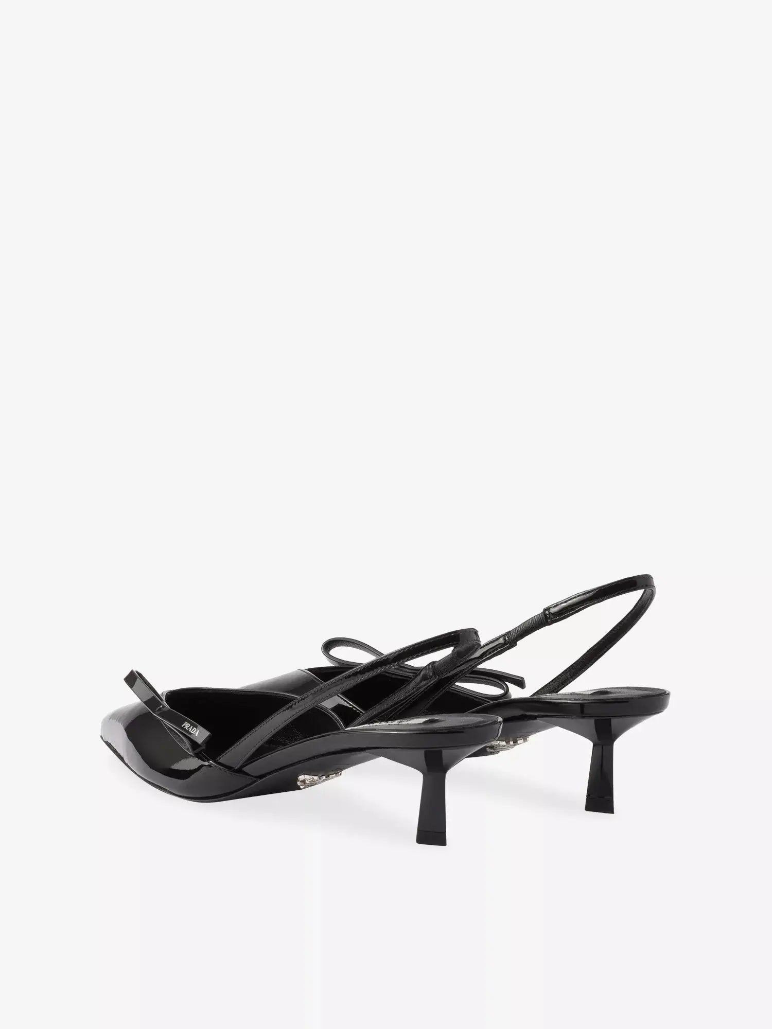 Prada Women's Bow-Embroidered Patent-Leather Slingback Pumps Prada