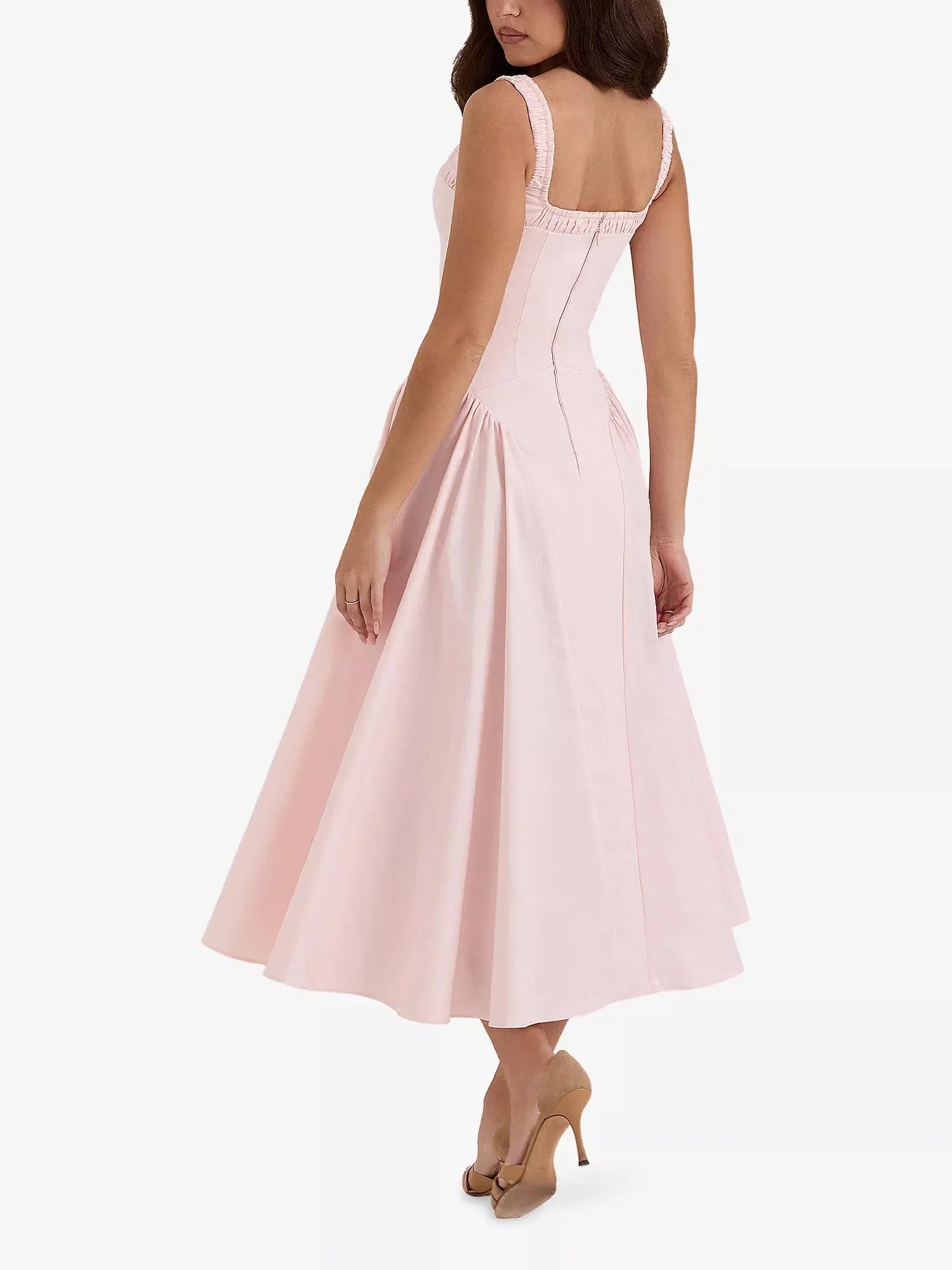 House of CB Women's Dorothy Gathered Stretch-Cotton Midi Dress House of CB