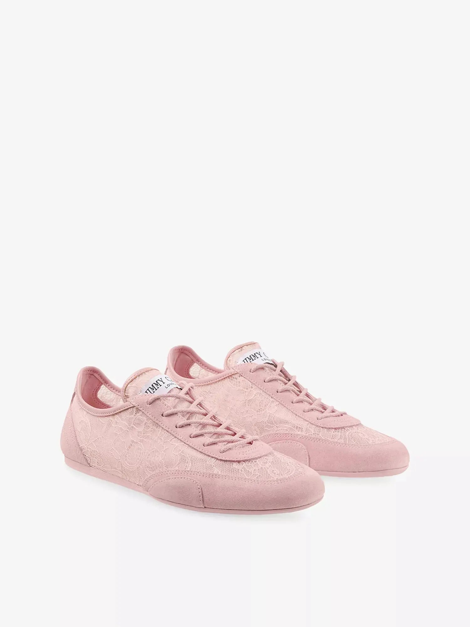 Jimmy Choo Women's Sunny F Lace and Suede Trainers Jimmy Choo