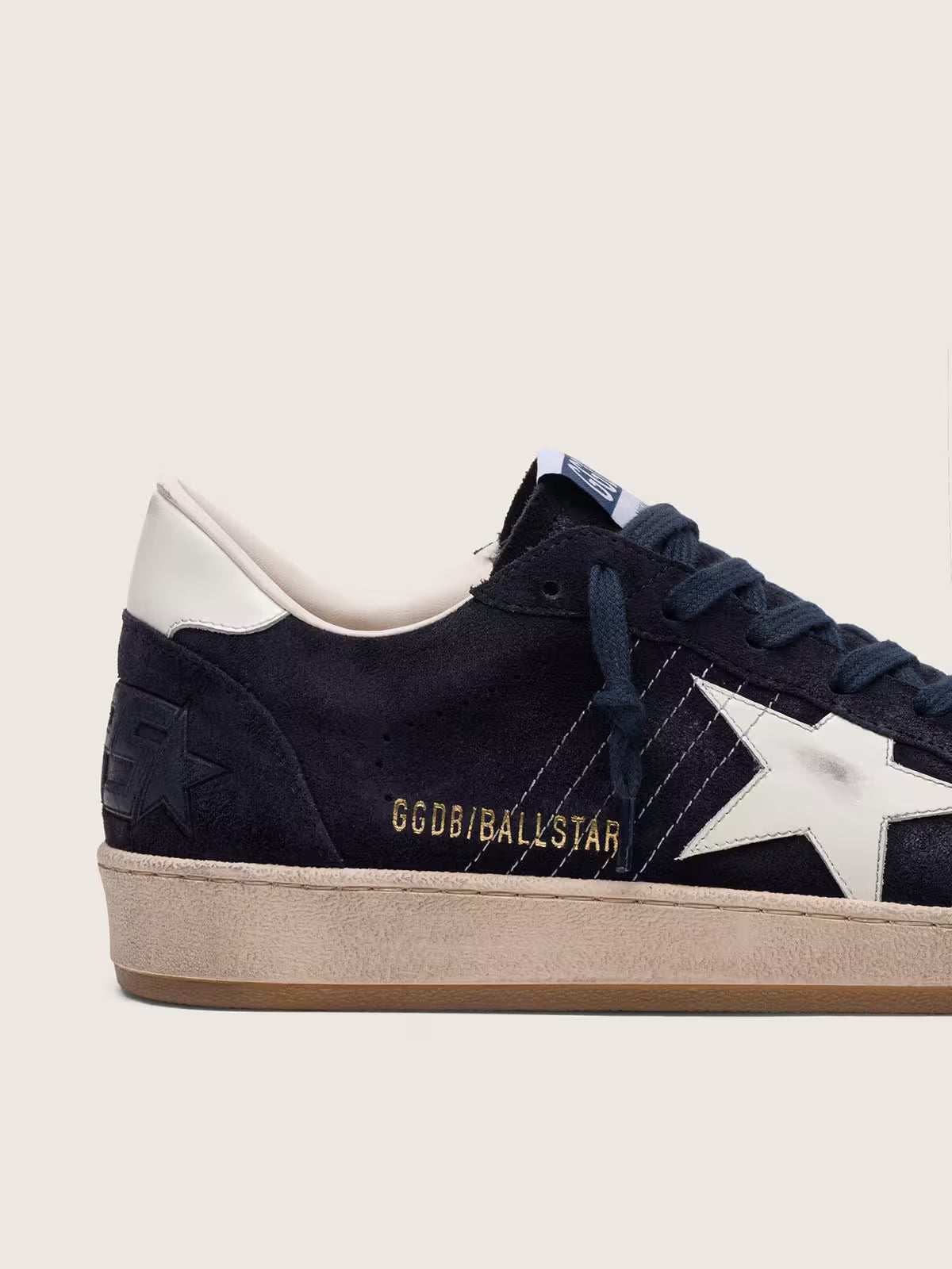 Golden Goose Men’s Ball Star in dark blue suede with white leather star Golden Goose