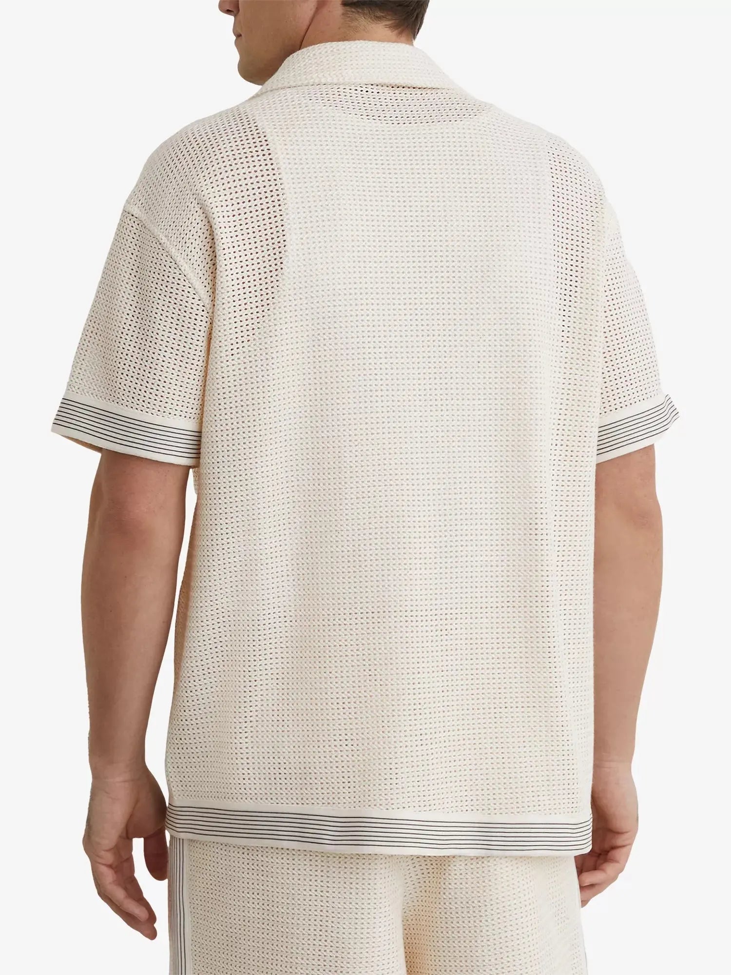 Reiss Men's Aliso Short-Sleeved Crochet Shirt Reiss