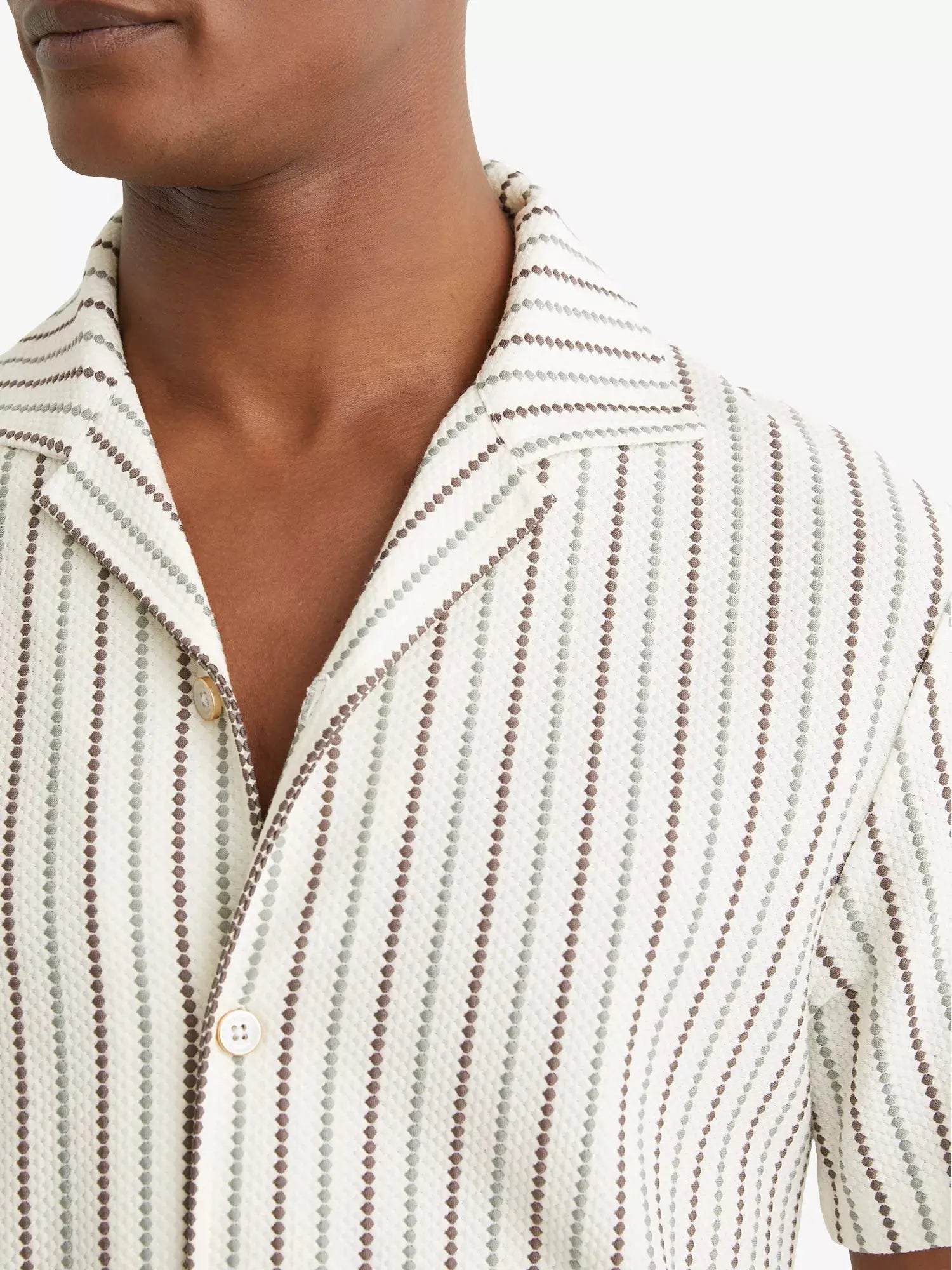 Reiss Men's Percy Cuban-Collar Stretch Cotton-Blend Shirt Reiss