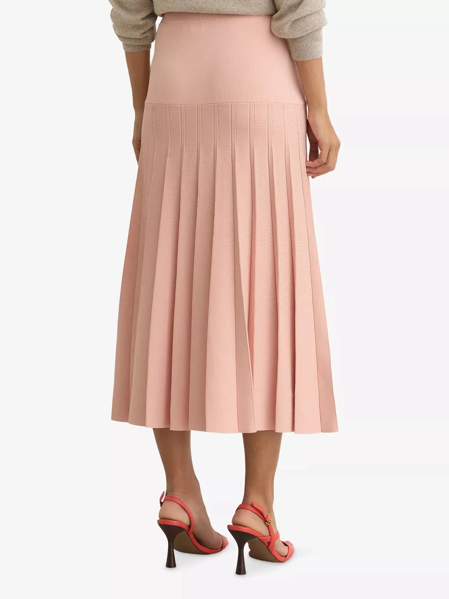 Reiss Women's Alice Pleated Stretch-Knit Midi Skirt Reiss