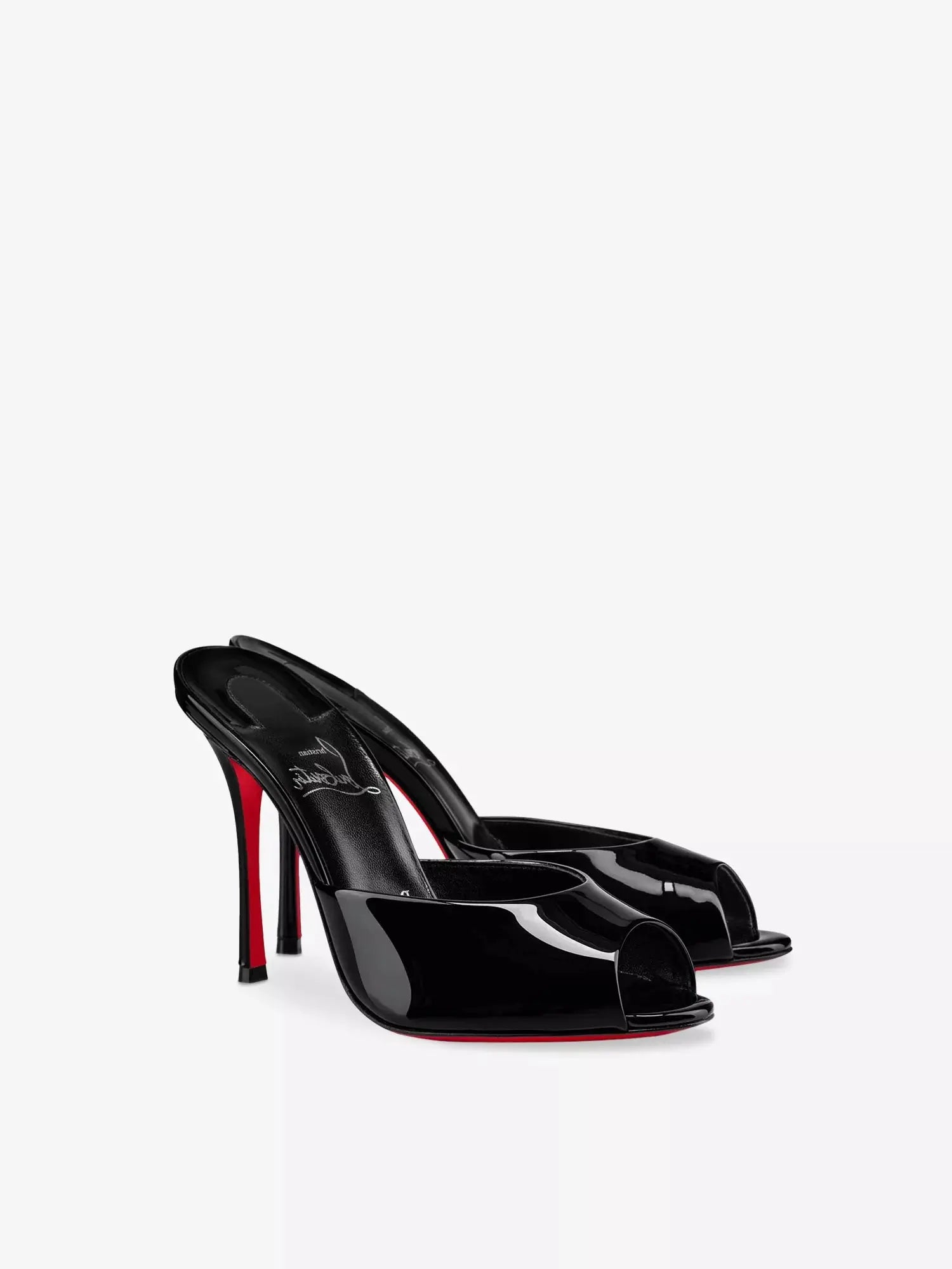 Christian Louboutin Women's Me Dolly 100 Patent Leather Heeled Mules Christian Louboutin