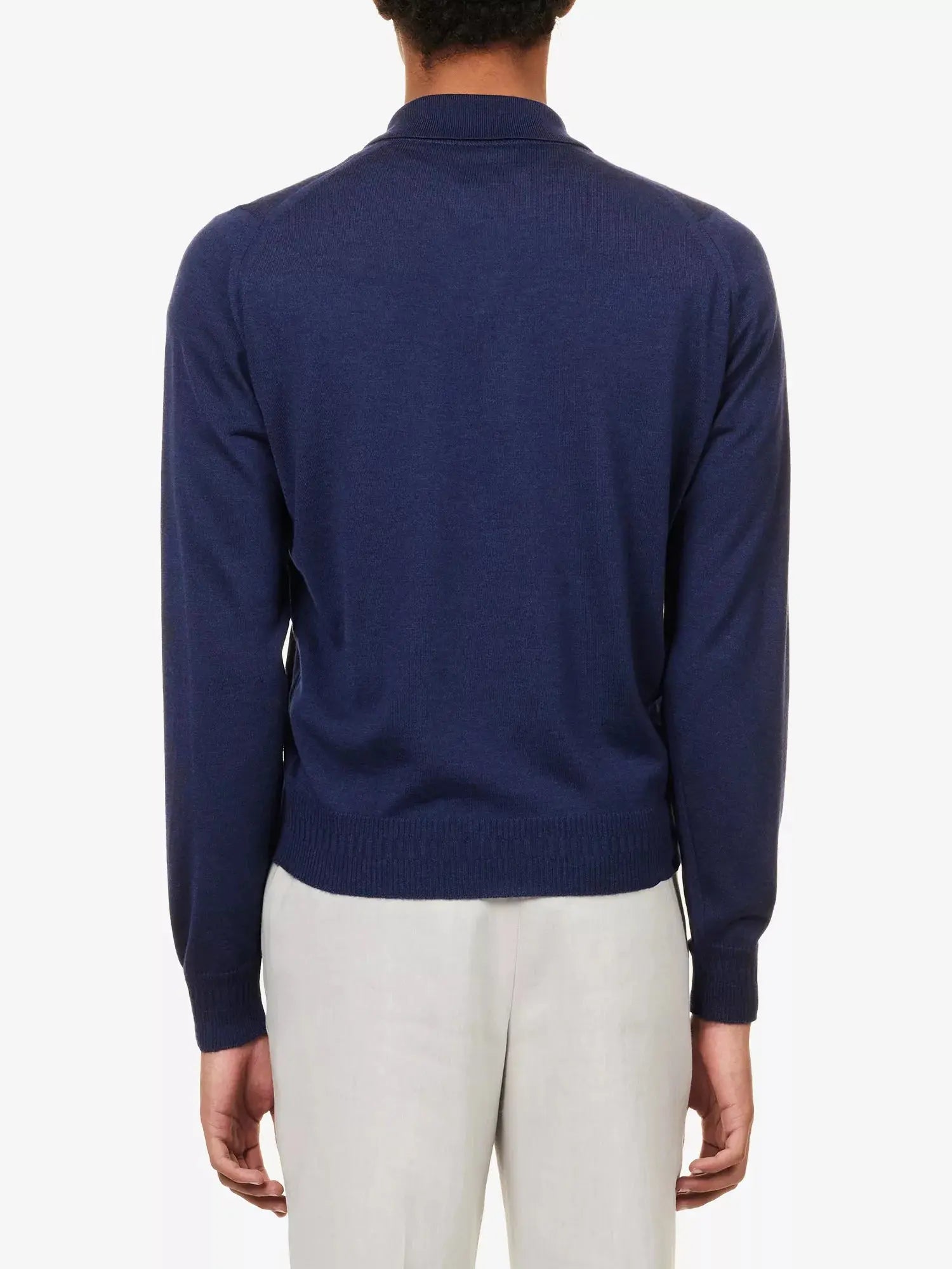 John Smedley x Bill Nighy Men's Cashmere and Silk-Blend Polo T-Shirt John Smedley