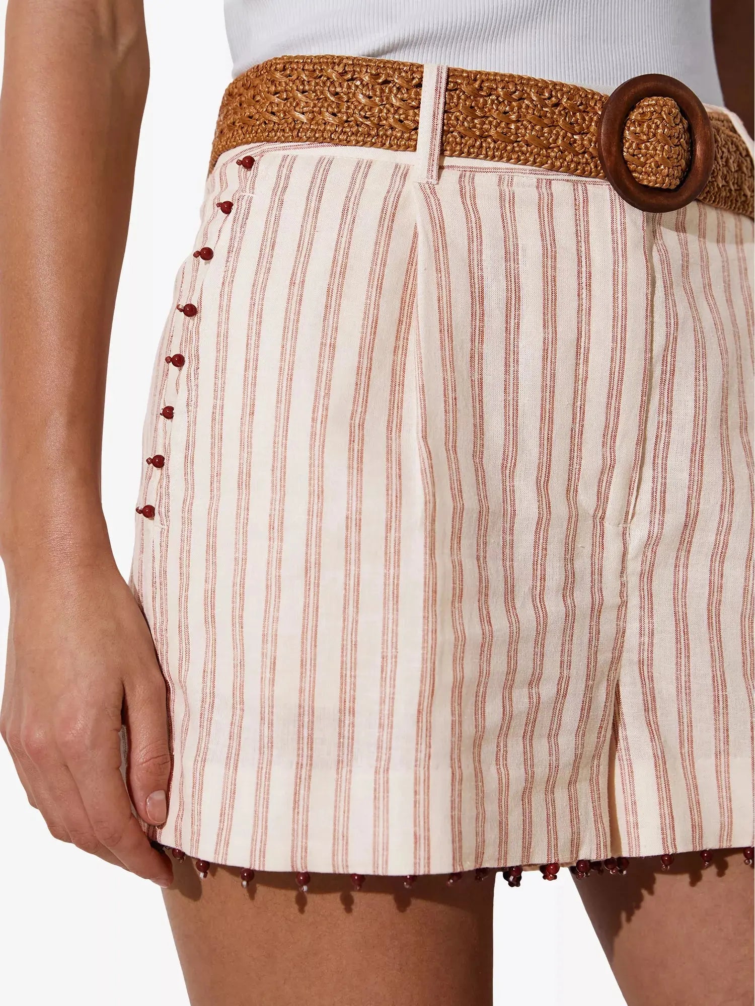 Reiss Women's Chloe Striped Linen Shorts Reiss