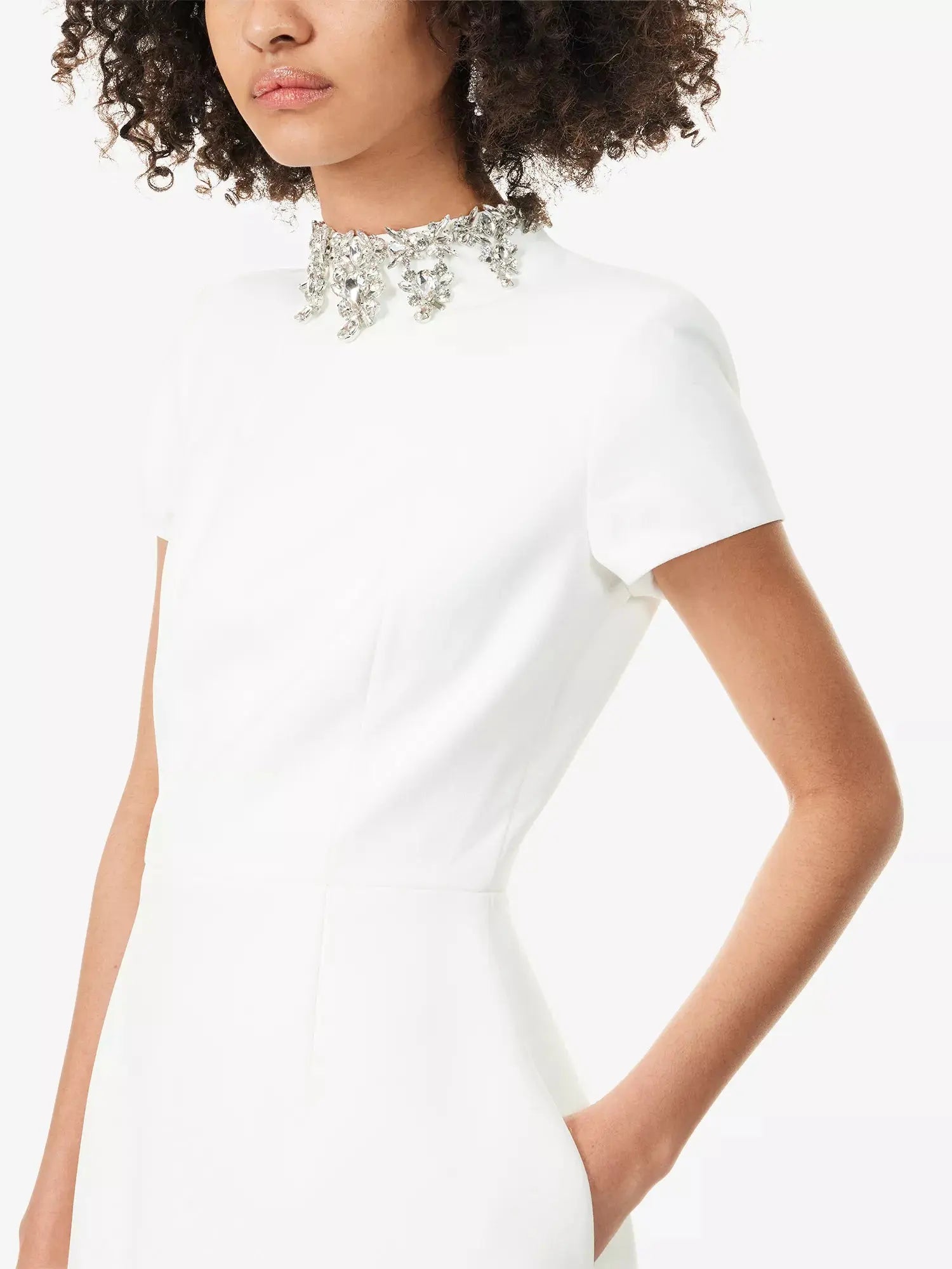 Nadine Merabi Women's Regan Embellished Crepe Mini Dress Nadine Merabi